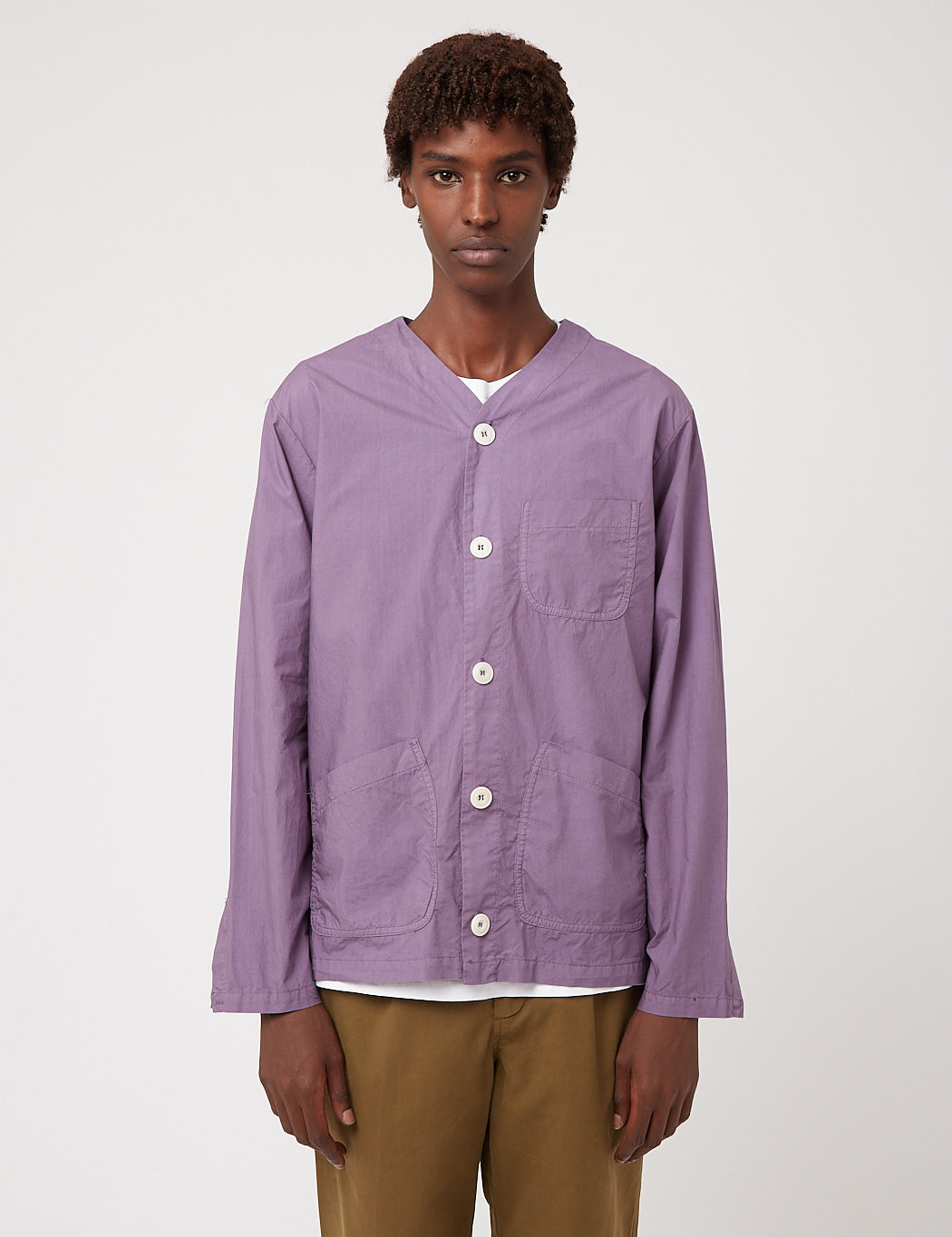 Bhode Railroad Shirt (Italian Poplin) - Space Purple