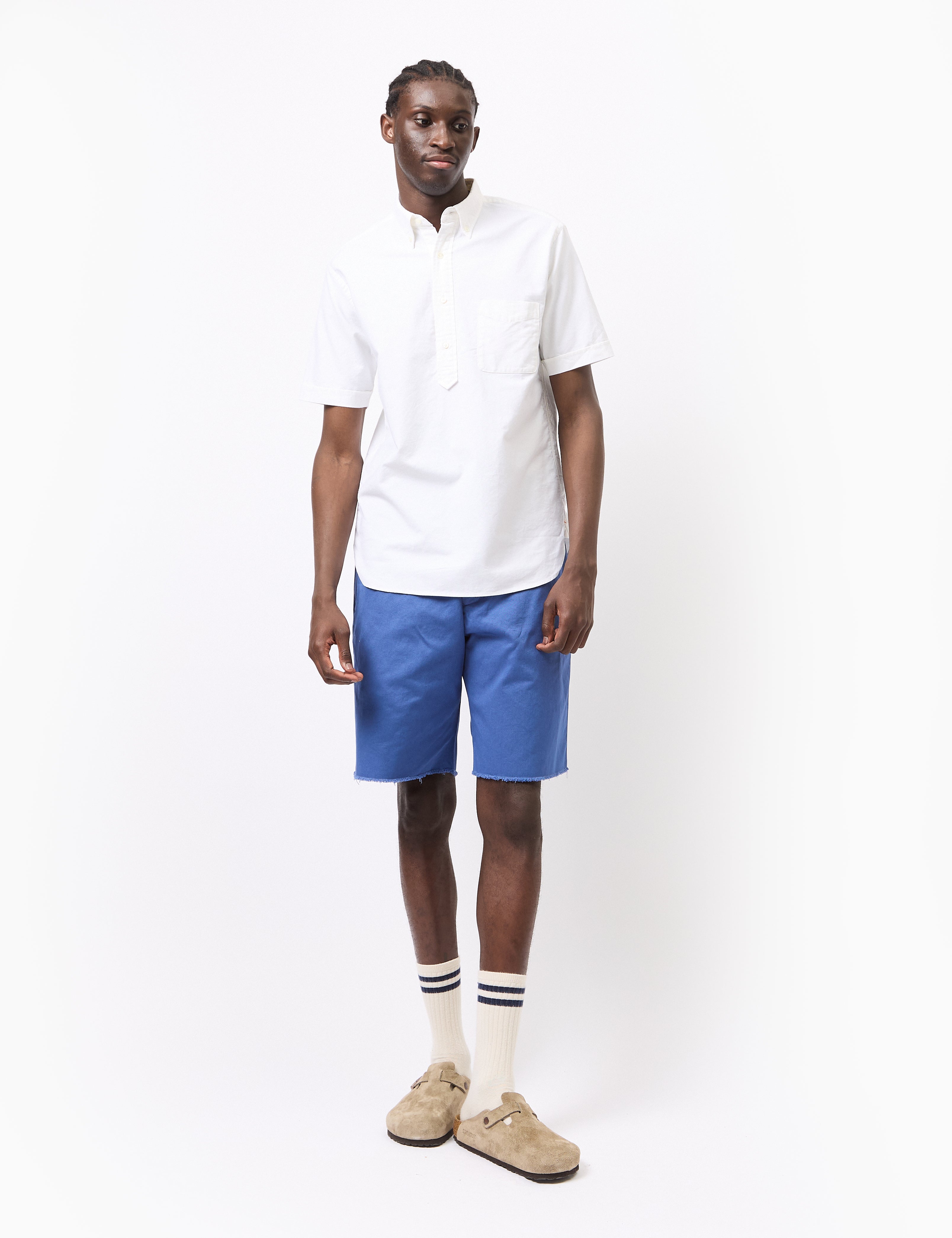 Beams Plus B.D. Pullover Short Sleeve Oxford Shirt - White — BHODE