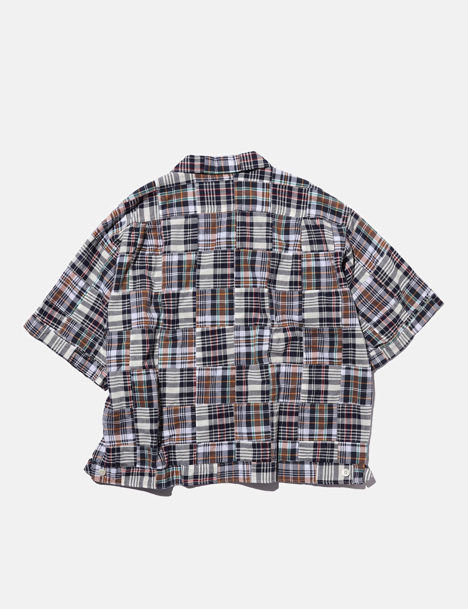 Beams Plus Cabana Boy-SHT Patchwork Madras Shirt - Navy Blue — BHODE