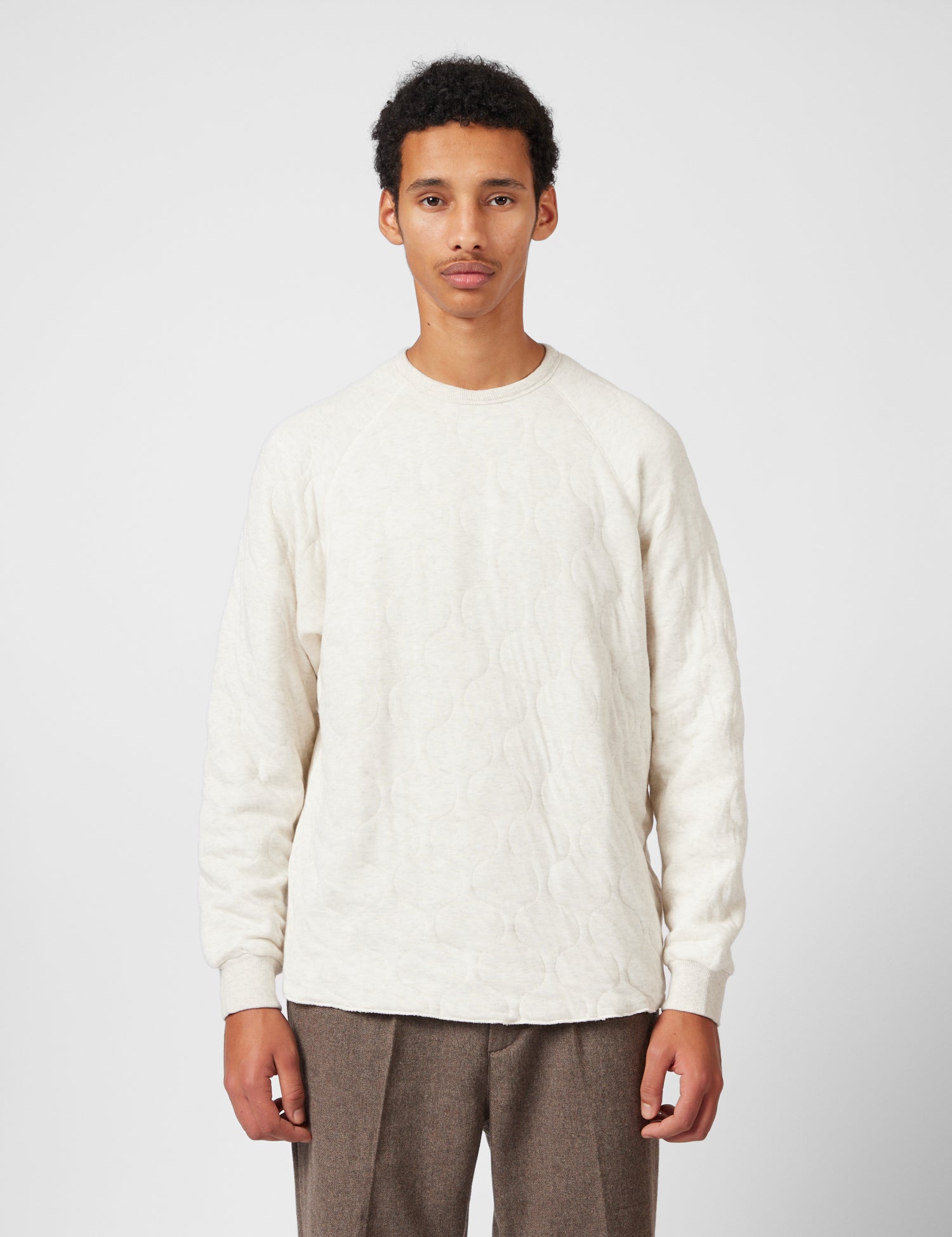 Beams Plus MIL Quilt Crew Sweatshirt - Oatmeal — BHODE