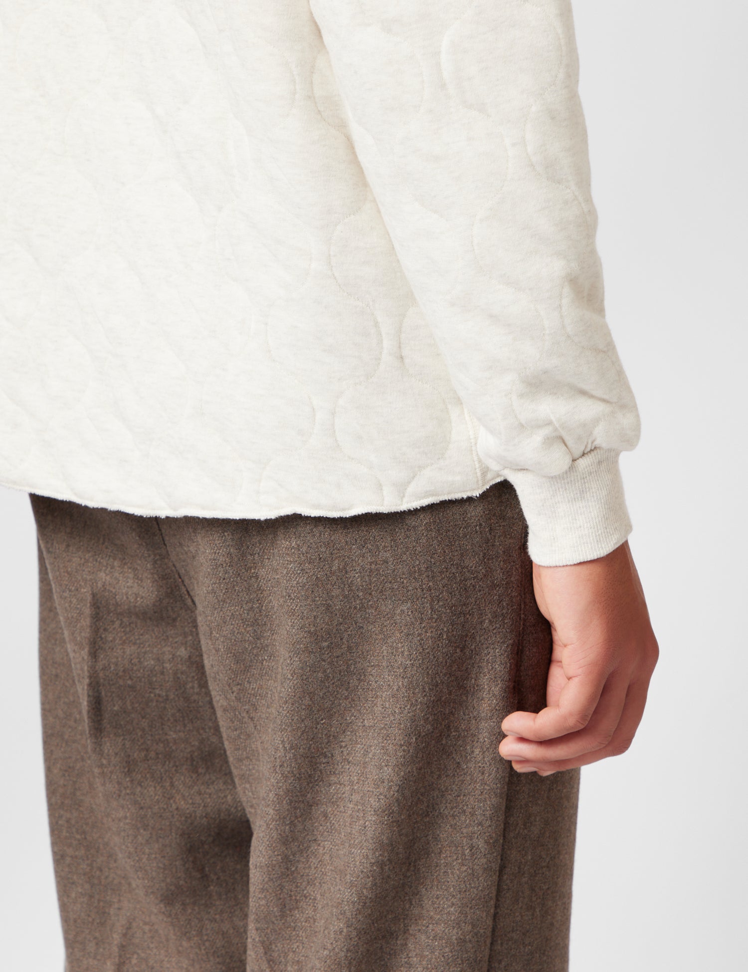 Beams Plus MIL Quilt Crew Sweatshirt - Oatmeal — BHODE