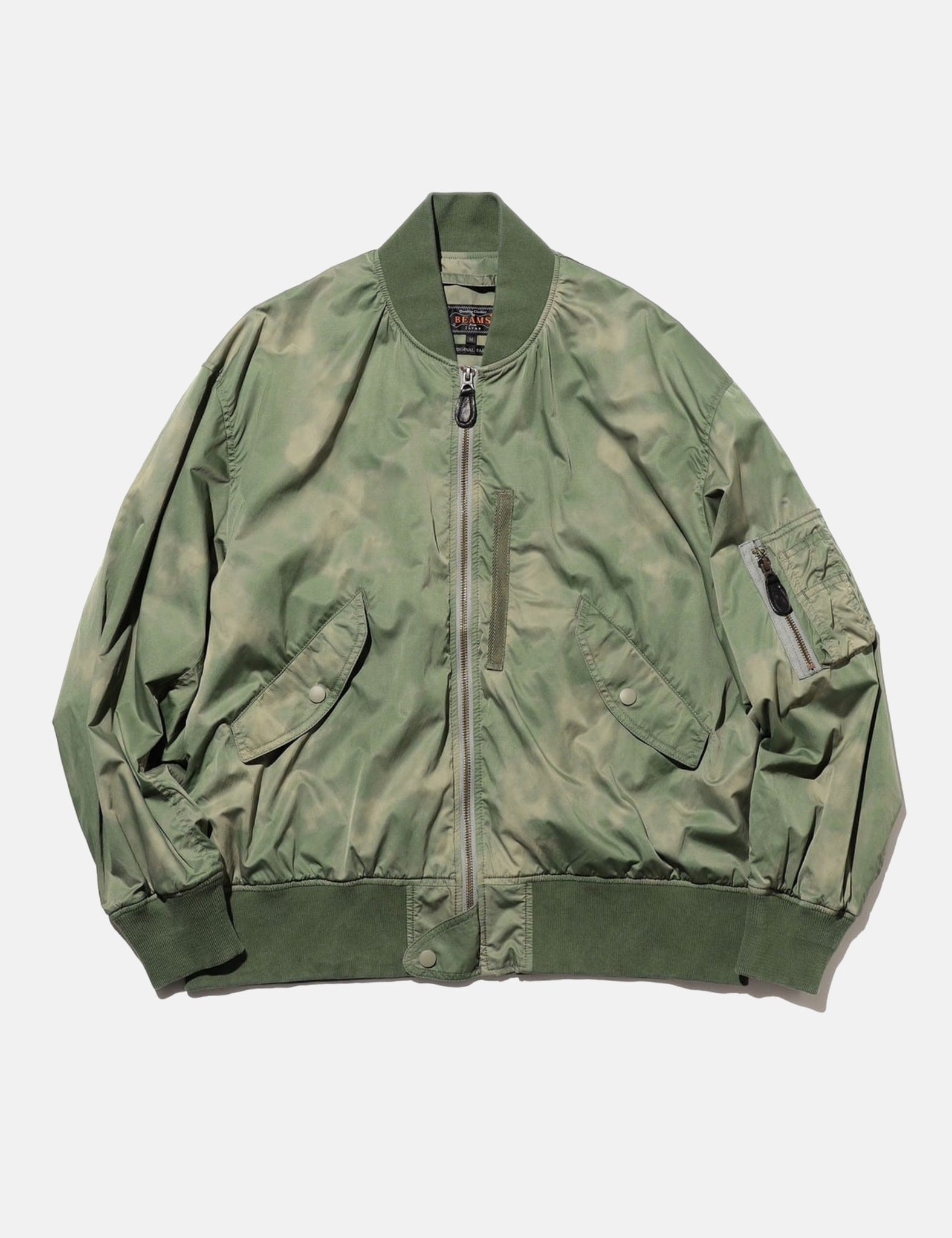 Beams Plus MIL Flight Jacket (NYCO Twill Pigment Print) - Sage Green — BHODE