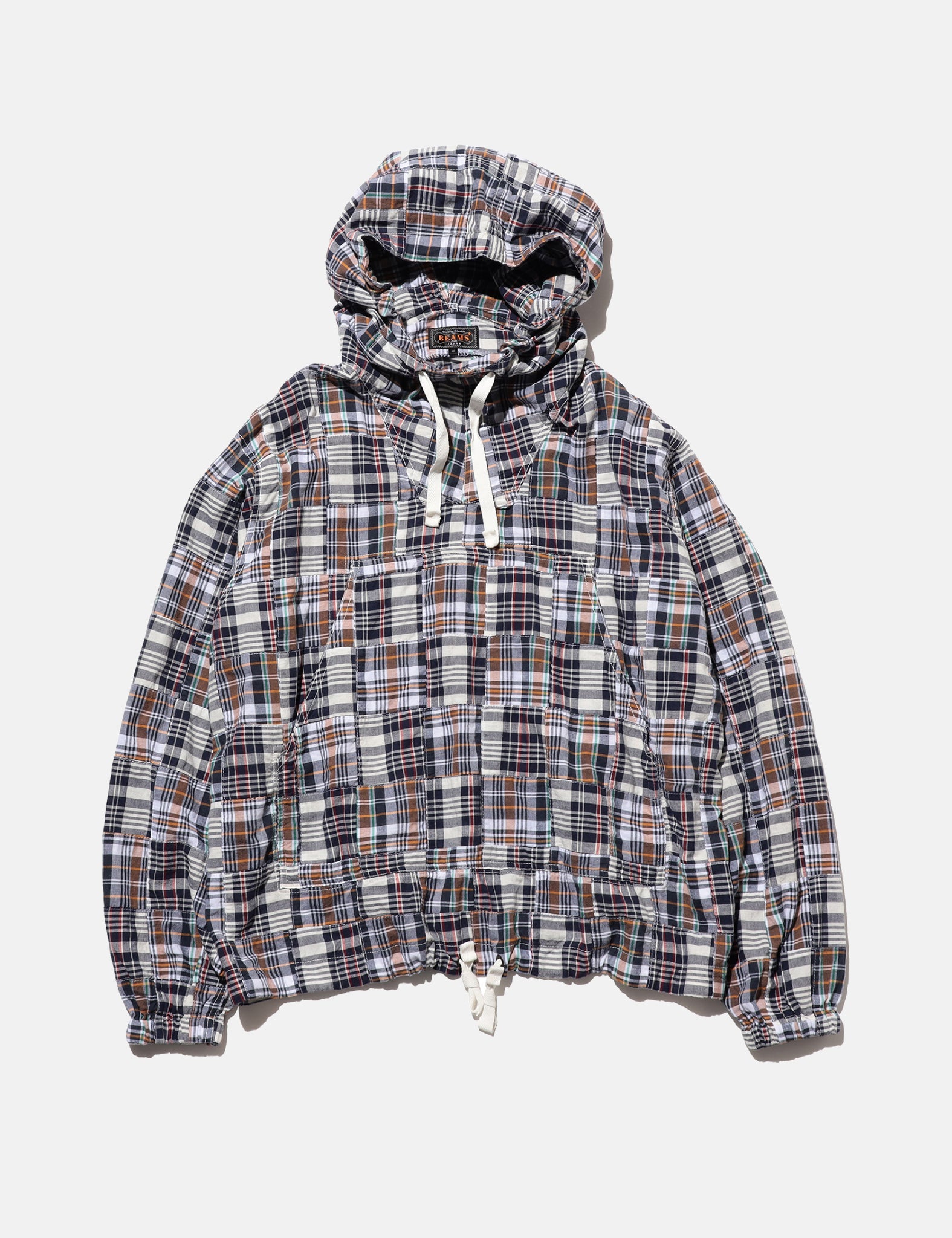 Beams Plus MIL Smock Jacket (Patchwork Madras) - Navy Blue — BHODE