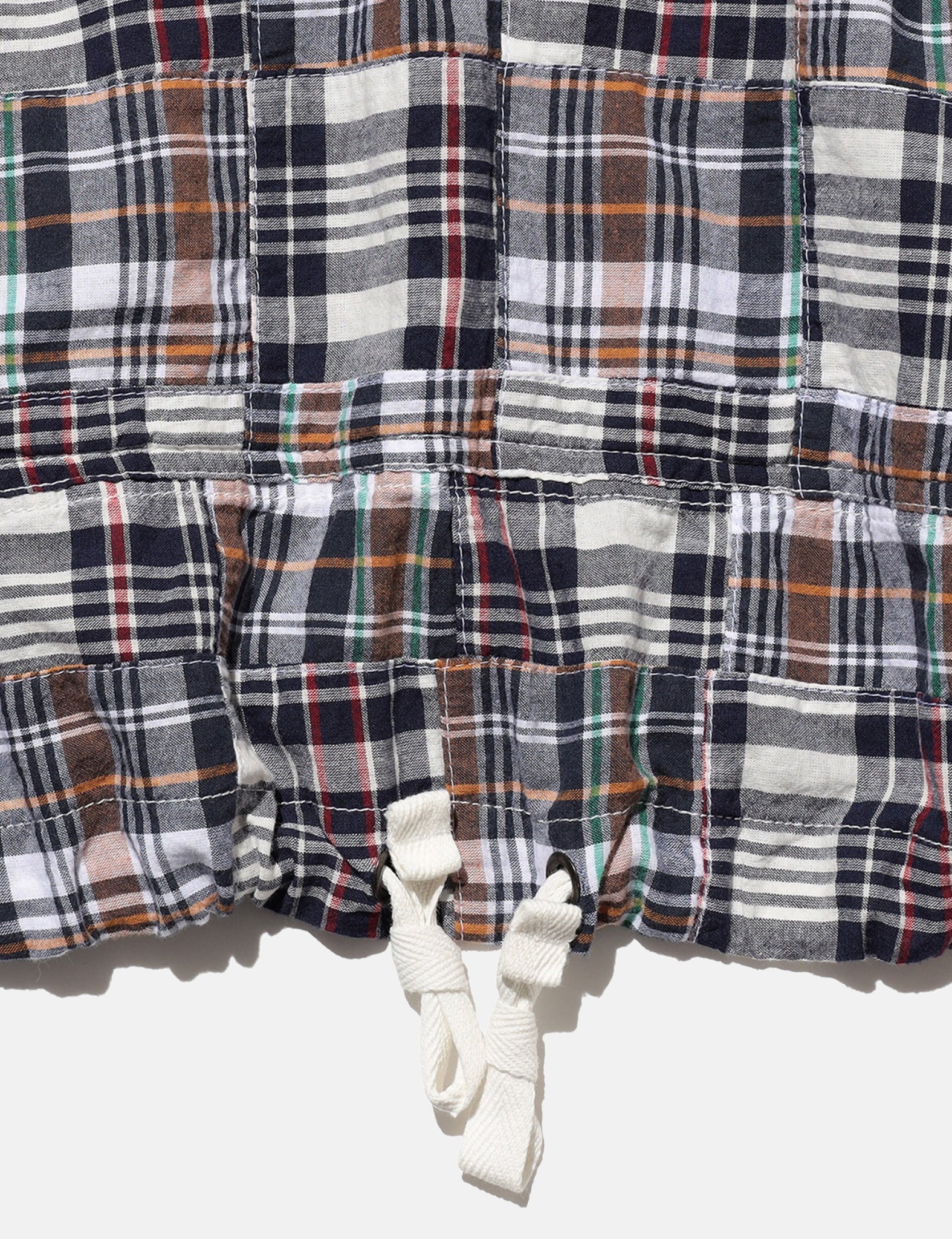 Beams Plus MIL Smock Jacket (Patchwork Madras) - Navy Blue — BHODE