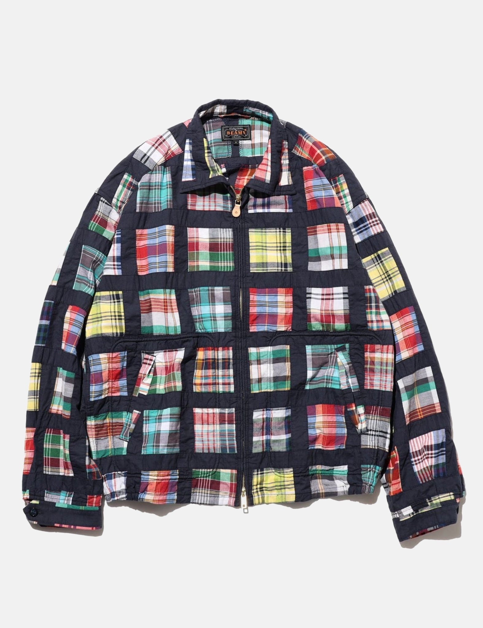 Beams Plus Short Window Jacket (Patchwork Madras) - Navy Blue — BHODE