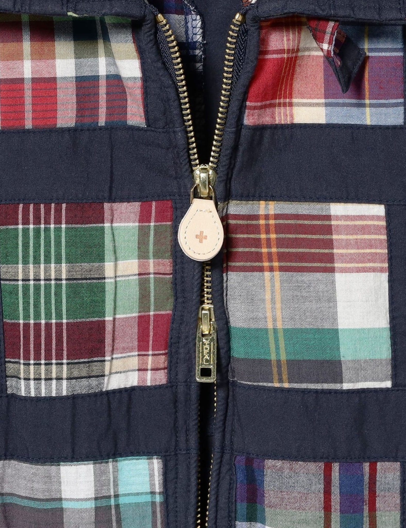 Beams Plus Short Window Jacket (Patchwork Madras) - Navy Blue — BHODE