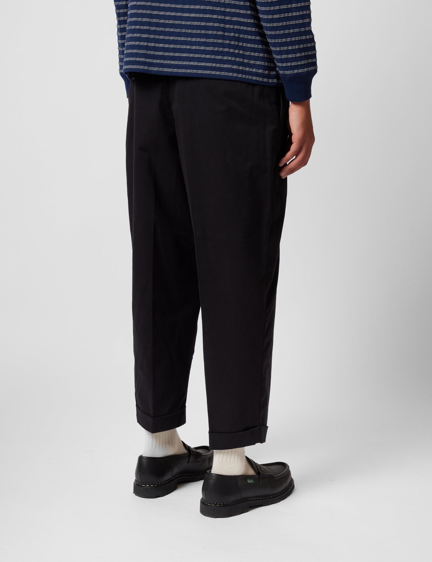 Beams Plus 2 Pleat Twill Trousers - Black — BHODE