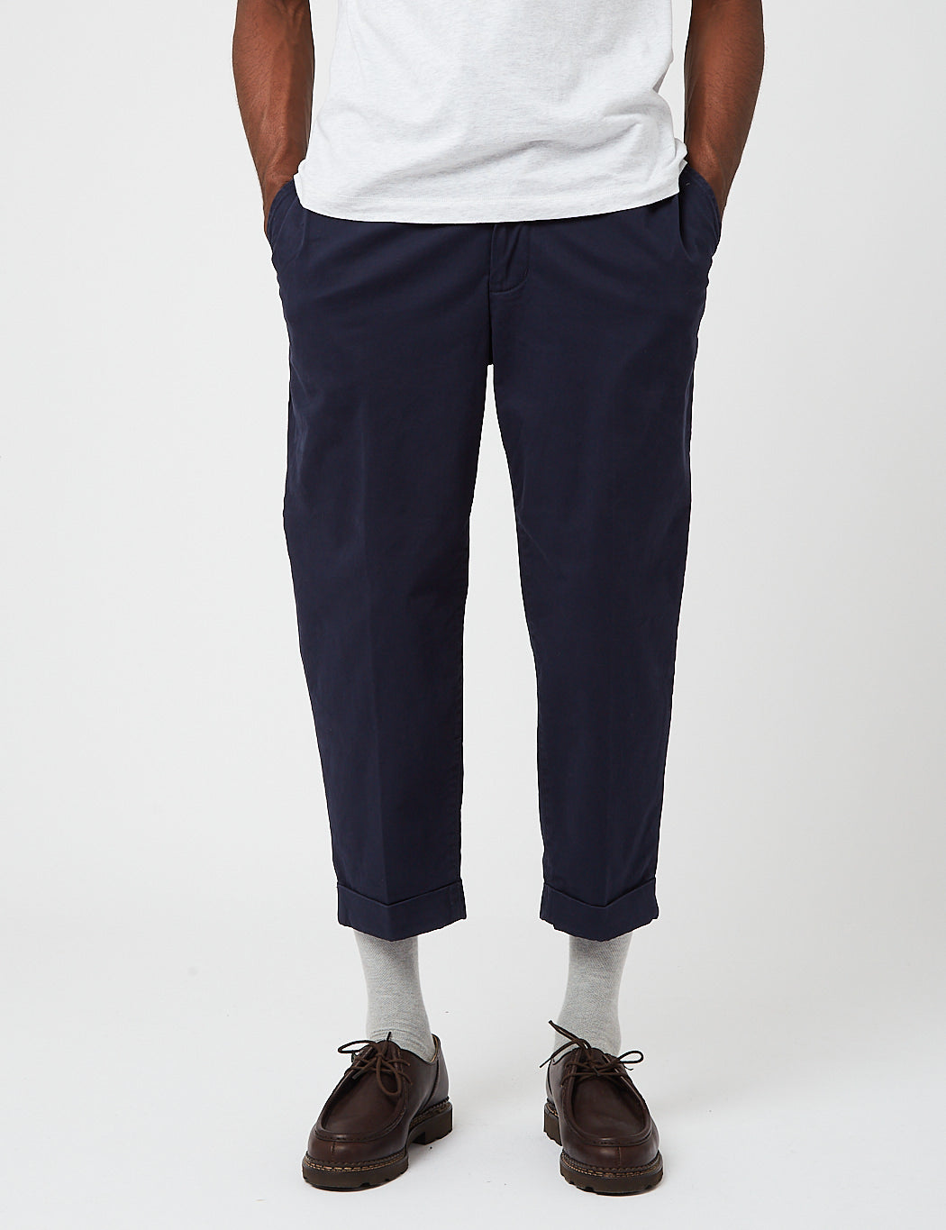 Beams Plus 2 Pleat Twill Pants - Dark Navy Blue — BHODE