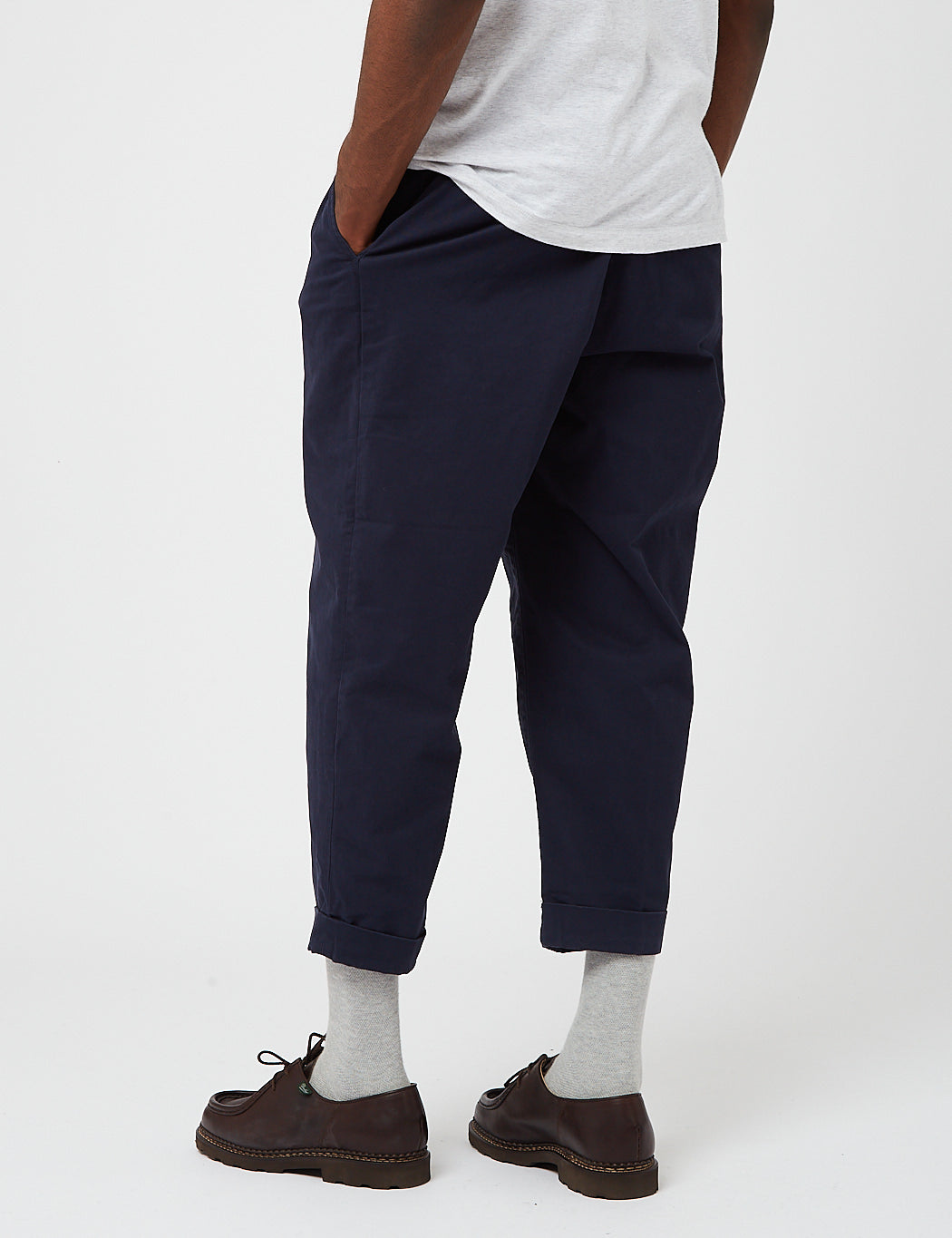 Beams Plus 2 Pleat Twill Pants - Dark Navy Blue — BHODE