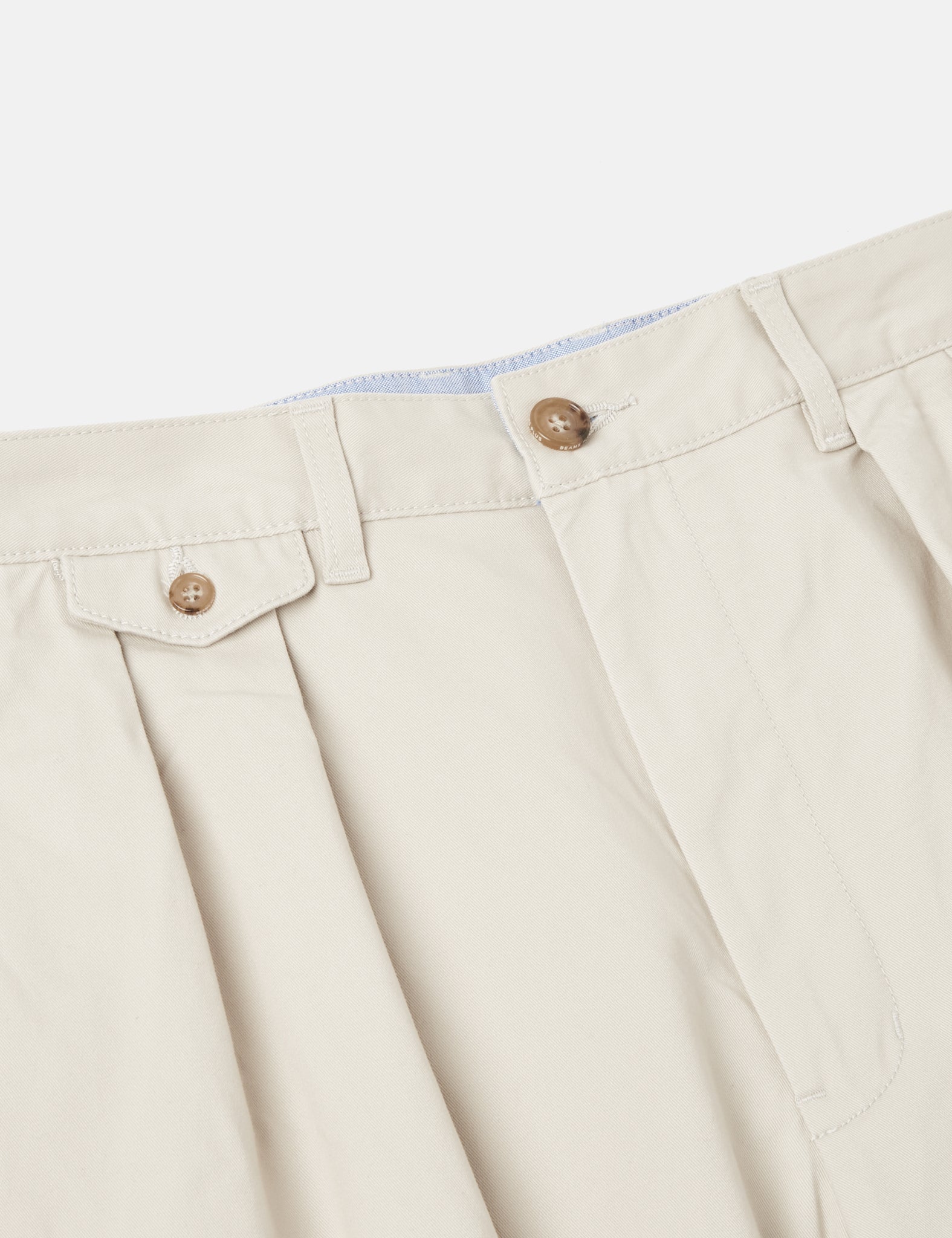 Beams Plus 2 Pleat Twill Trousers - Cement Grey — BHODE