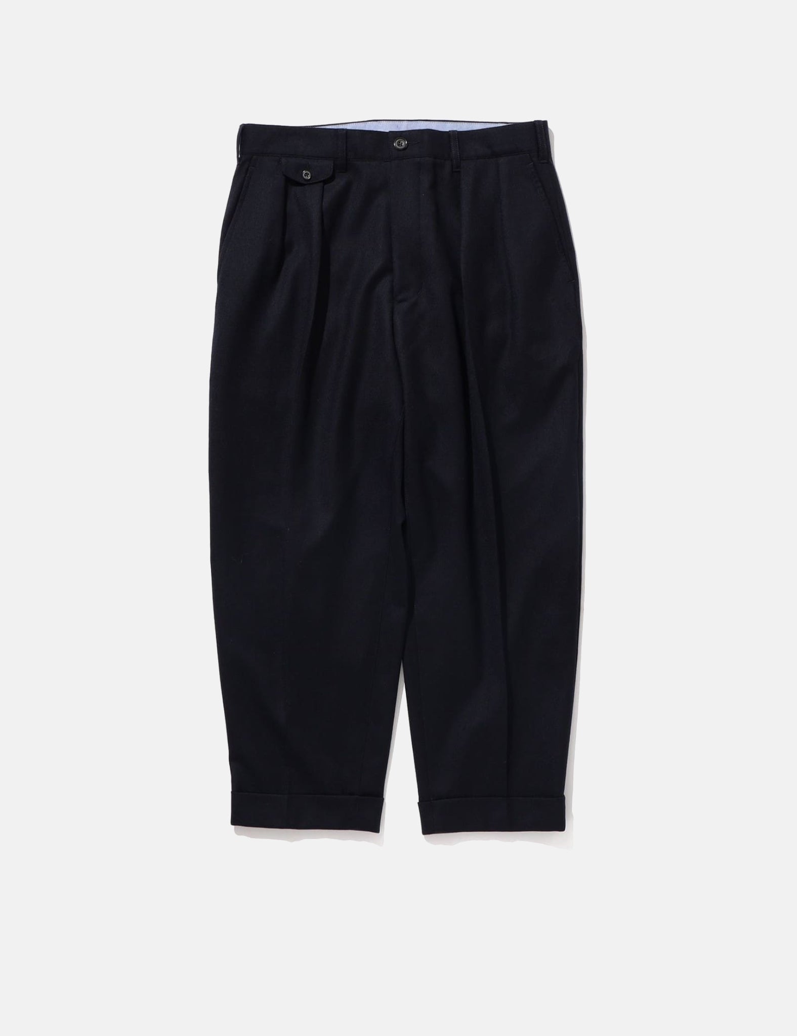 Beams Plus 2 Pleats Tapered Flannel - Navy Blue — BHODE