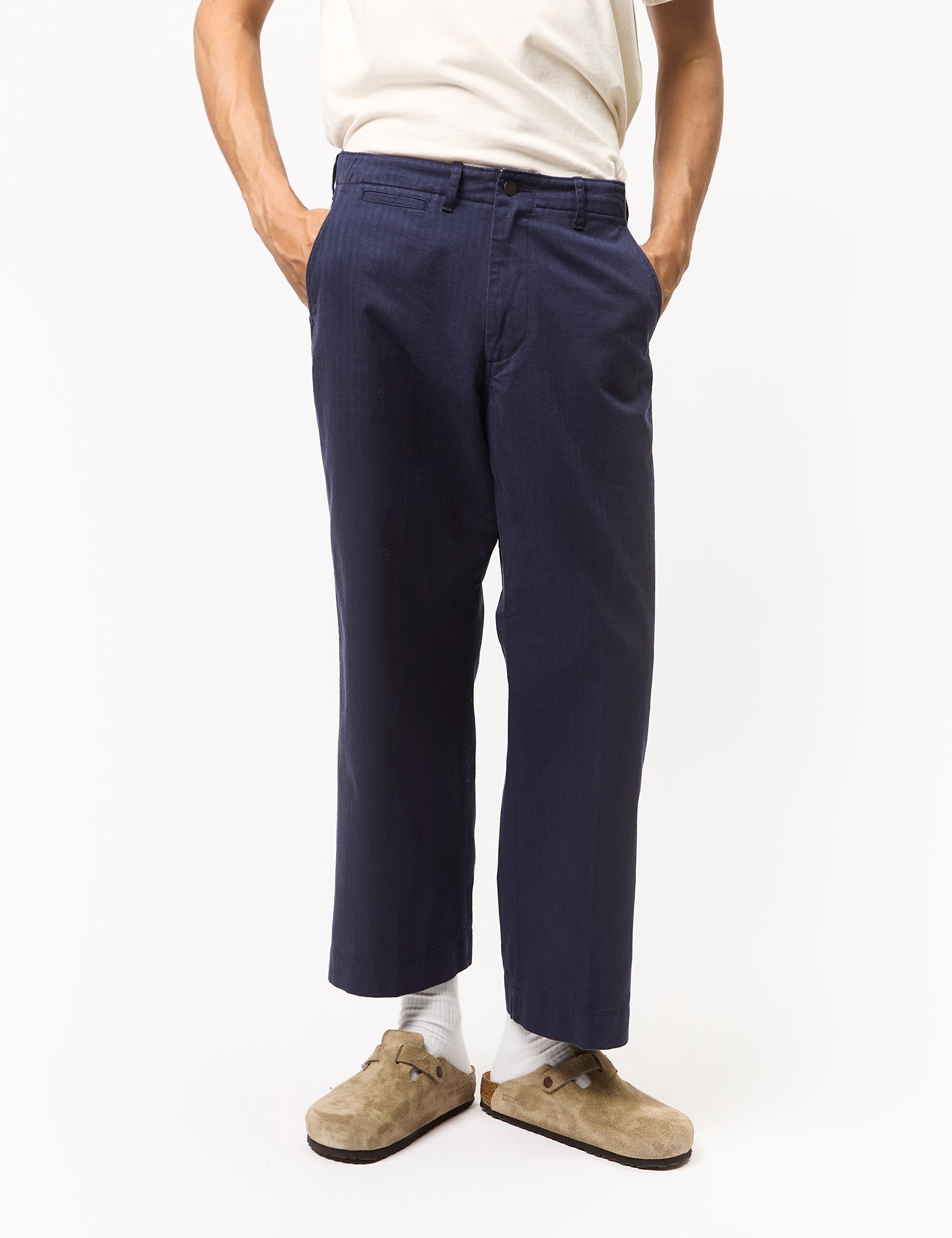 Beams Plus Mil Trousers (Herringbone) - Navy Blue — BHODE