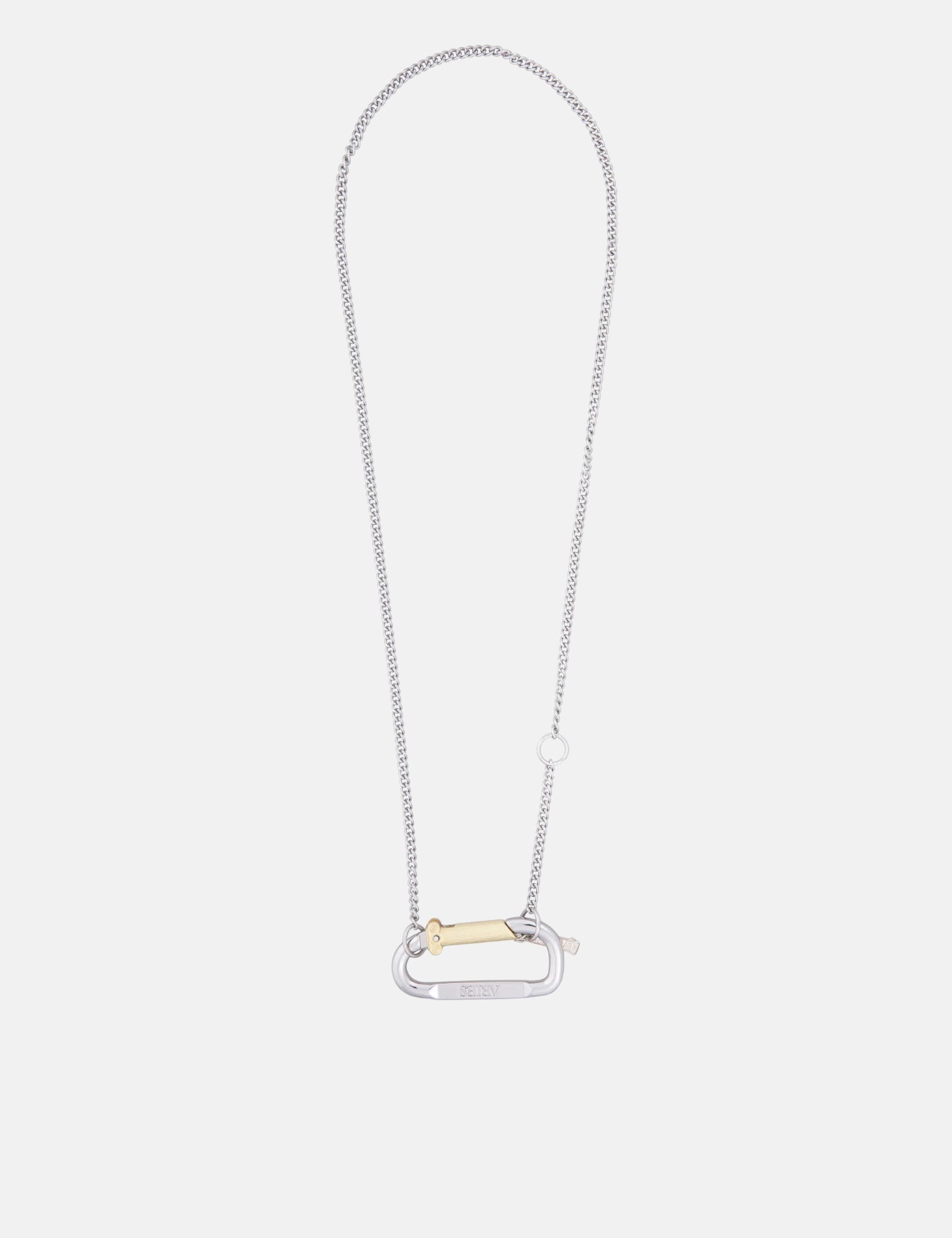 Aries Mini Carabiner Chain Necklace - Silver