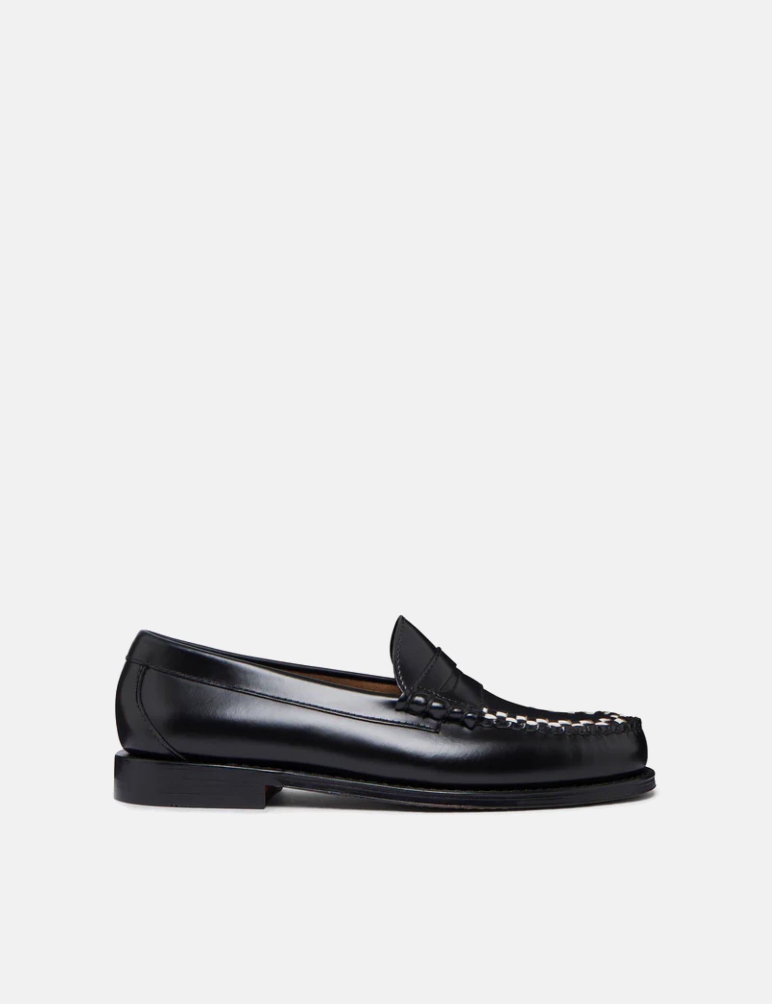 G.H. Bass Weejun Larson Weave Moc Loafer (Leather) - Black/White — BHODE