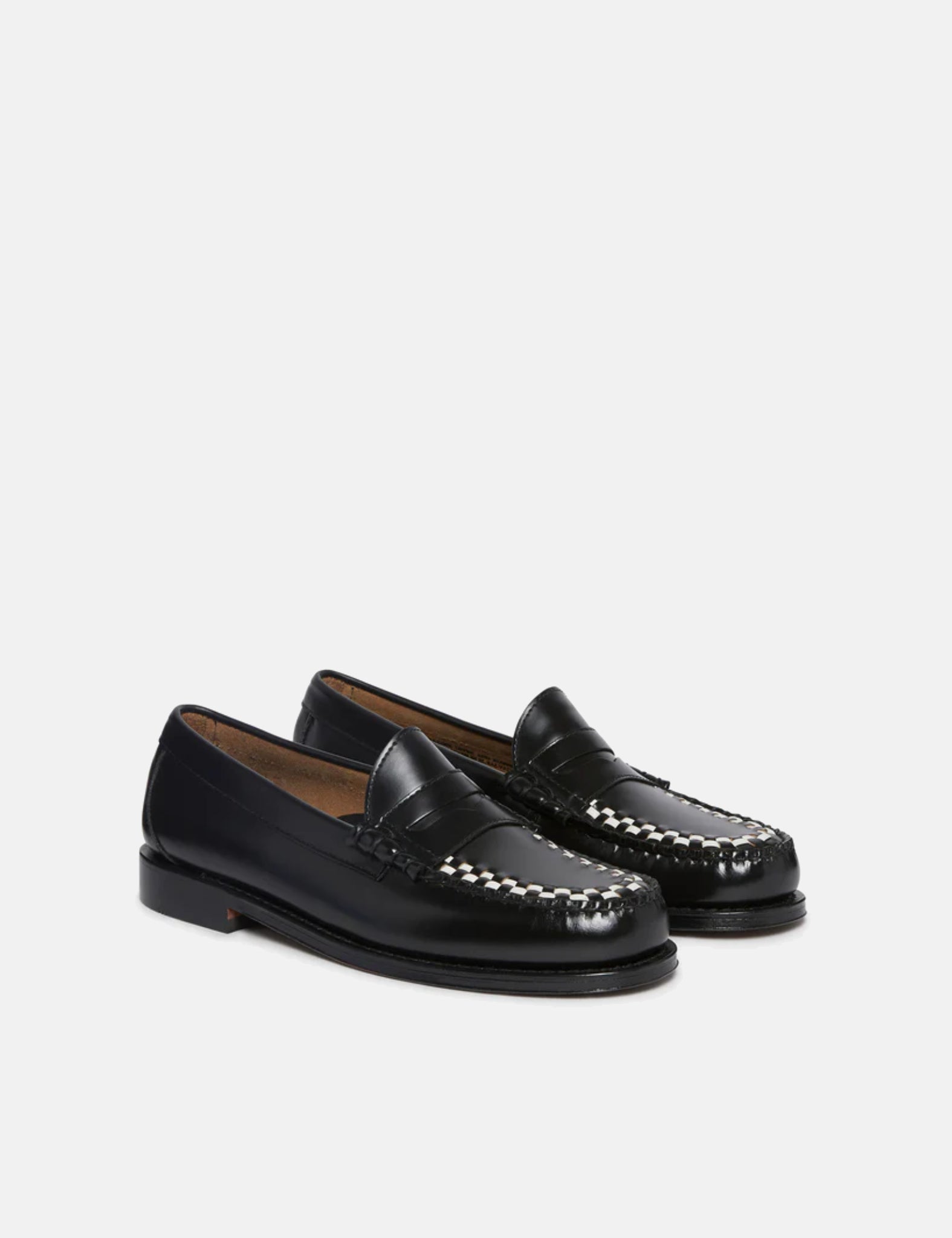 G.H. Bass Weejun Larson Weave Moc Loafer (Leather) - Black/White — BHODE