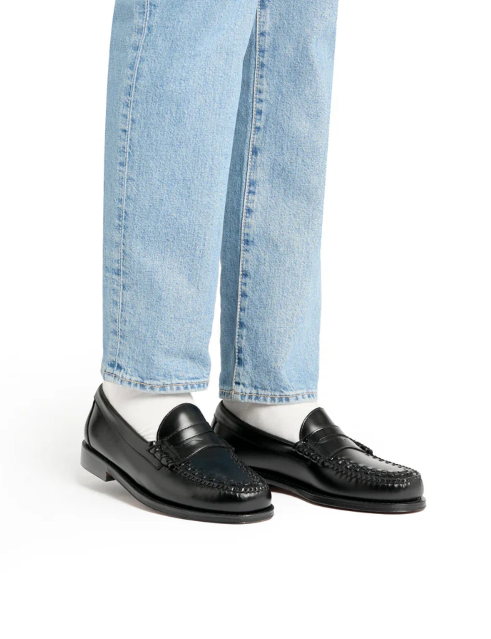 G.H. Bass Weejun Larson Weave Moc Loafer (Leather) - Black — BHODE