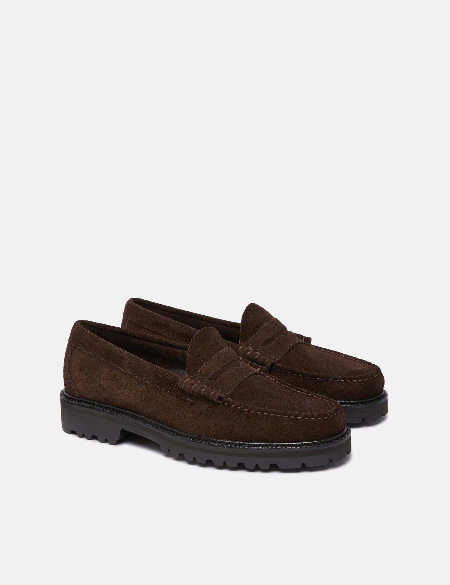 G.H. Bass Weejun 90 Larson Moc Penny Loafer (Suede) - Chocolate Brown — BHODE