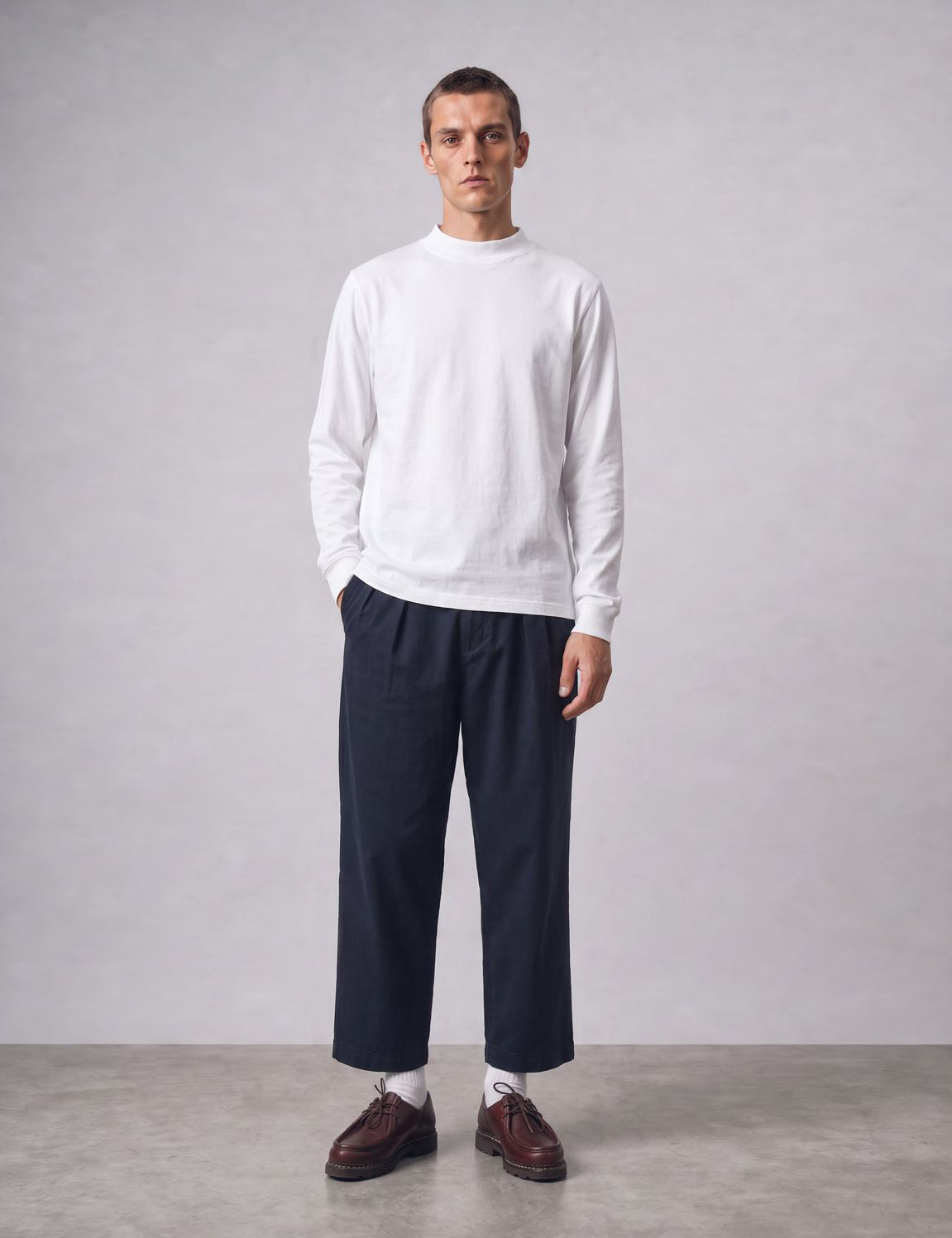 Bhode Two Pleat Pant - Midnight Navy Blue