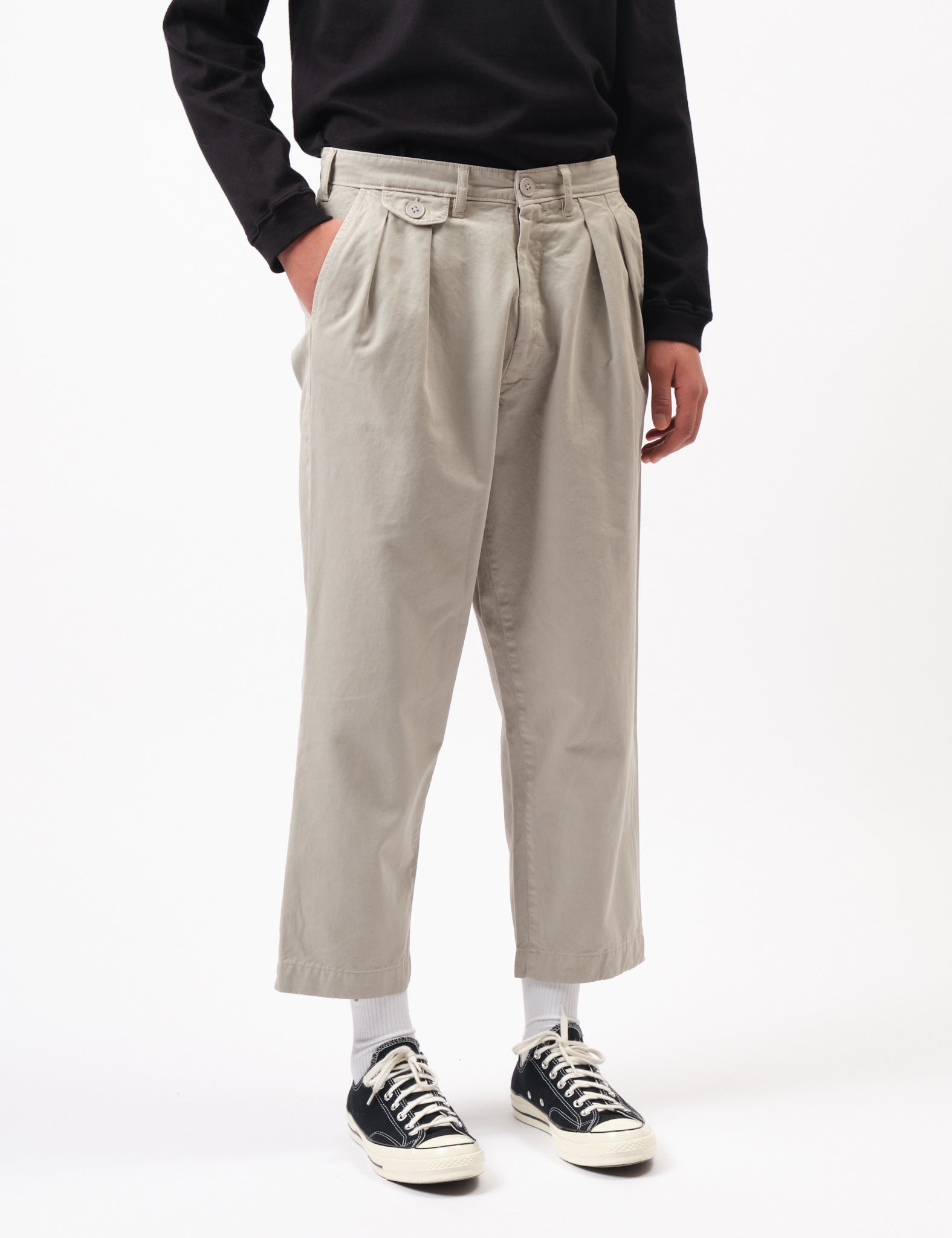 Bhode Two Pleat Pant - Cornish Stone