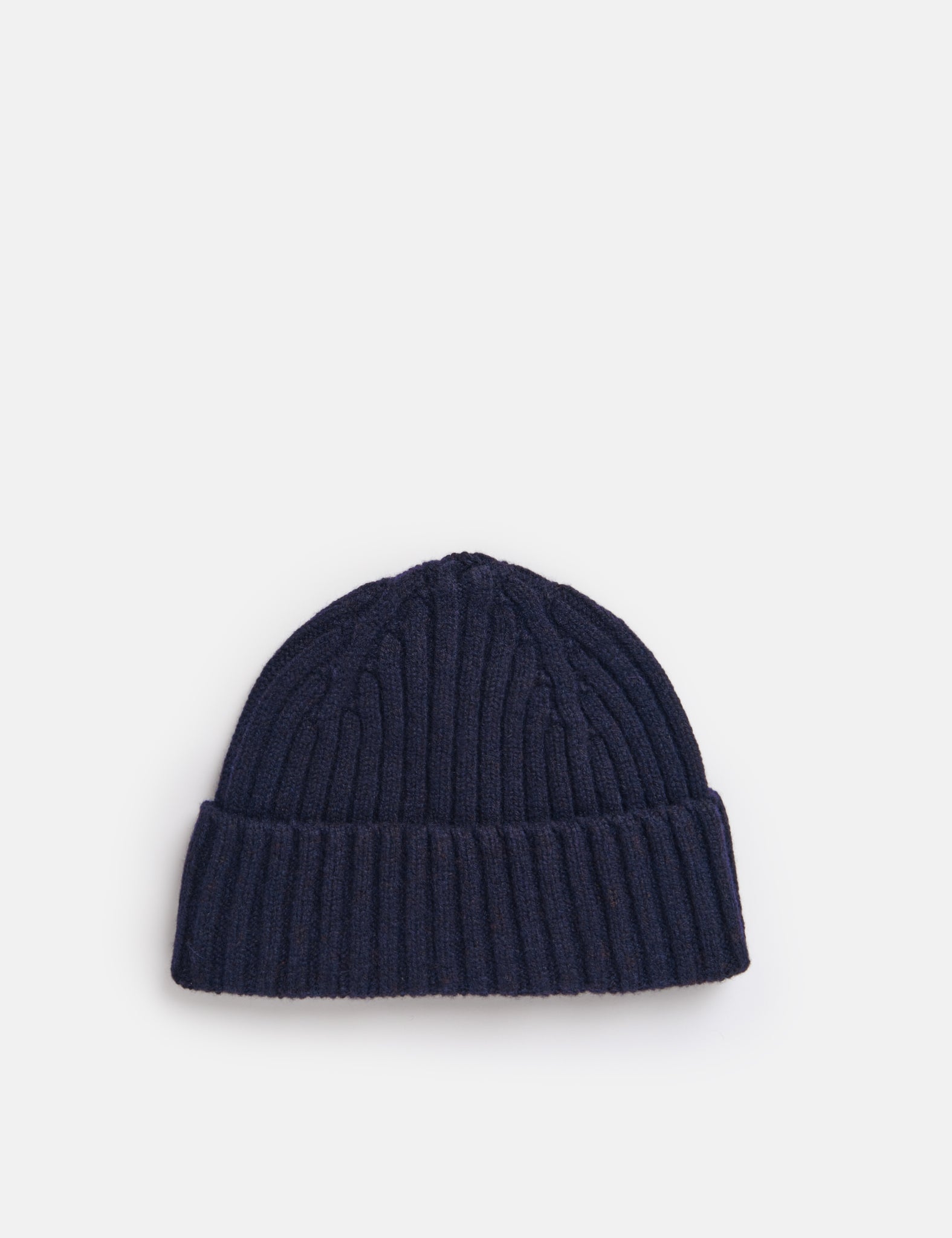 Bhode Pennan Pure Wool Beanie Hat (Knitted in Scotland) - Navy Blue