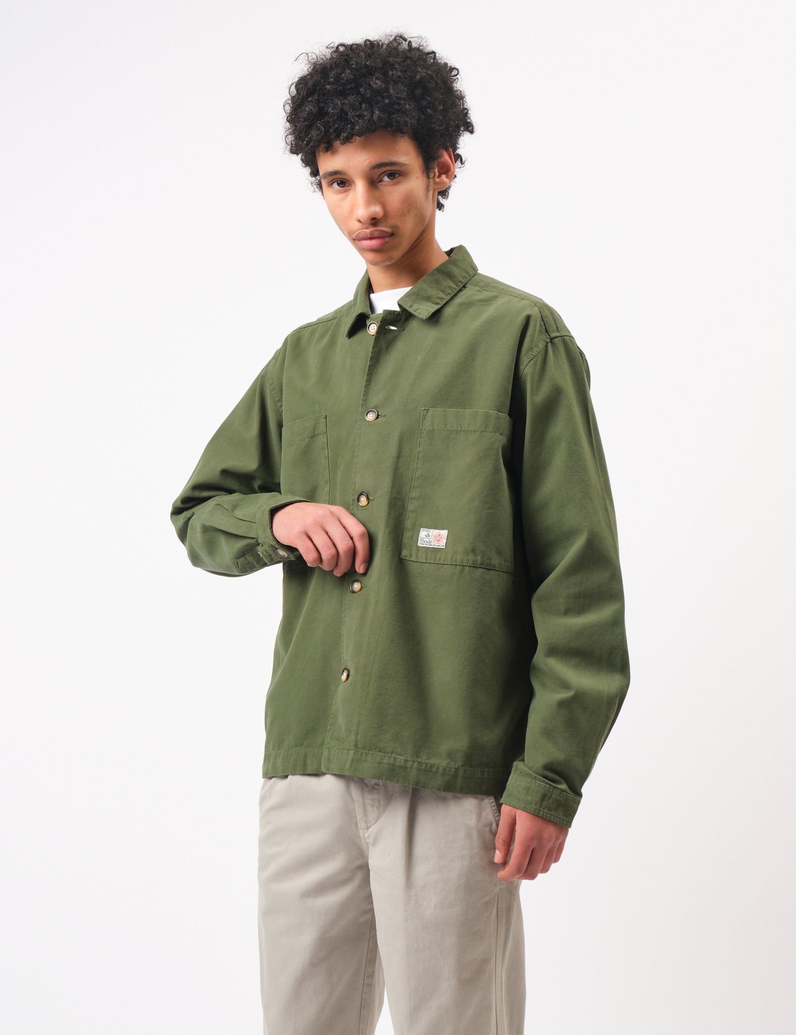 Bhode Hunting Overshirt Twill - Army Green