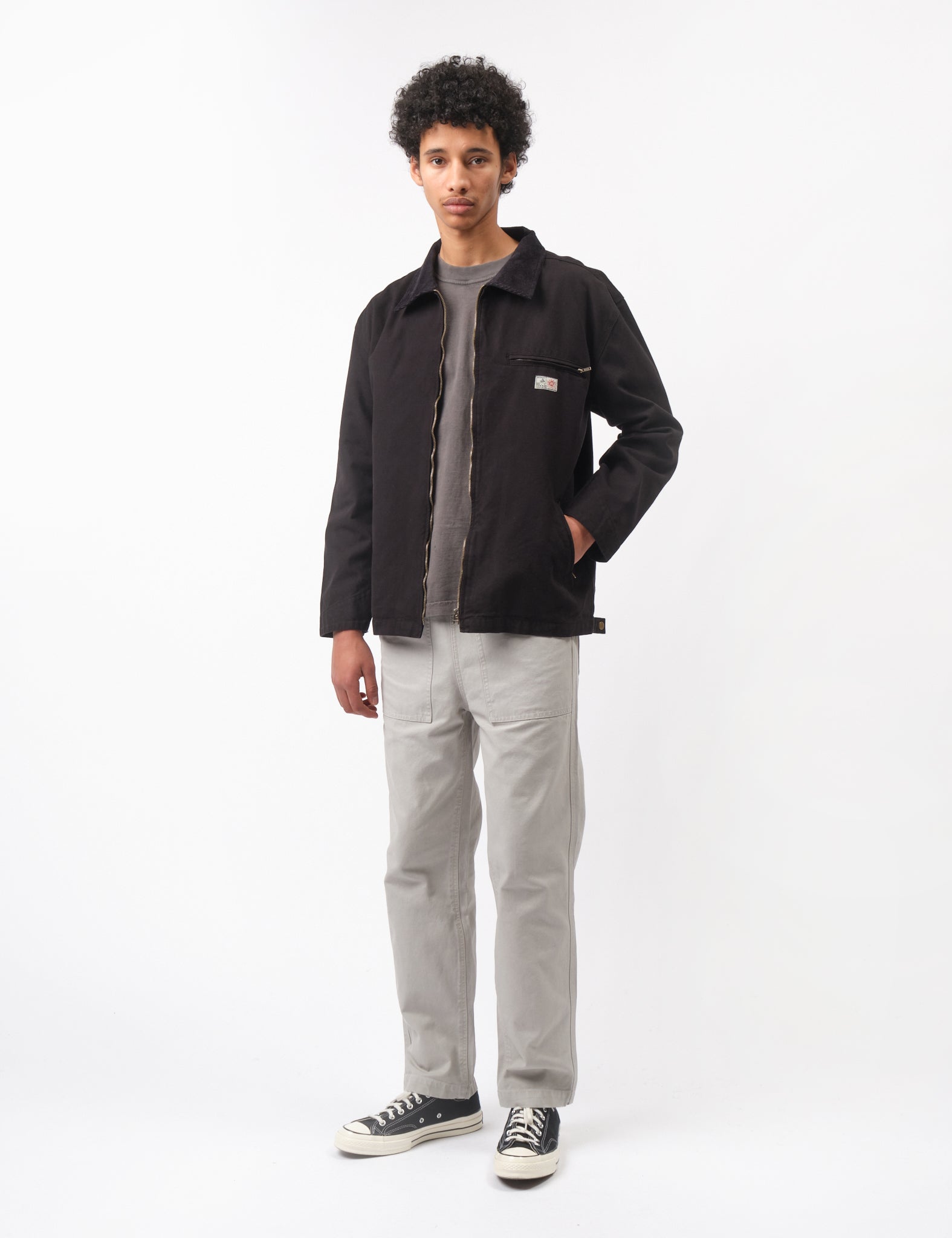 Bhode Mechanics Jacket Canvas - Washed Black