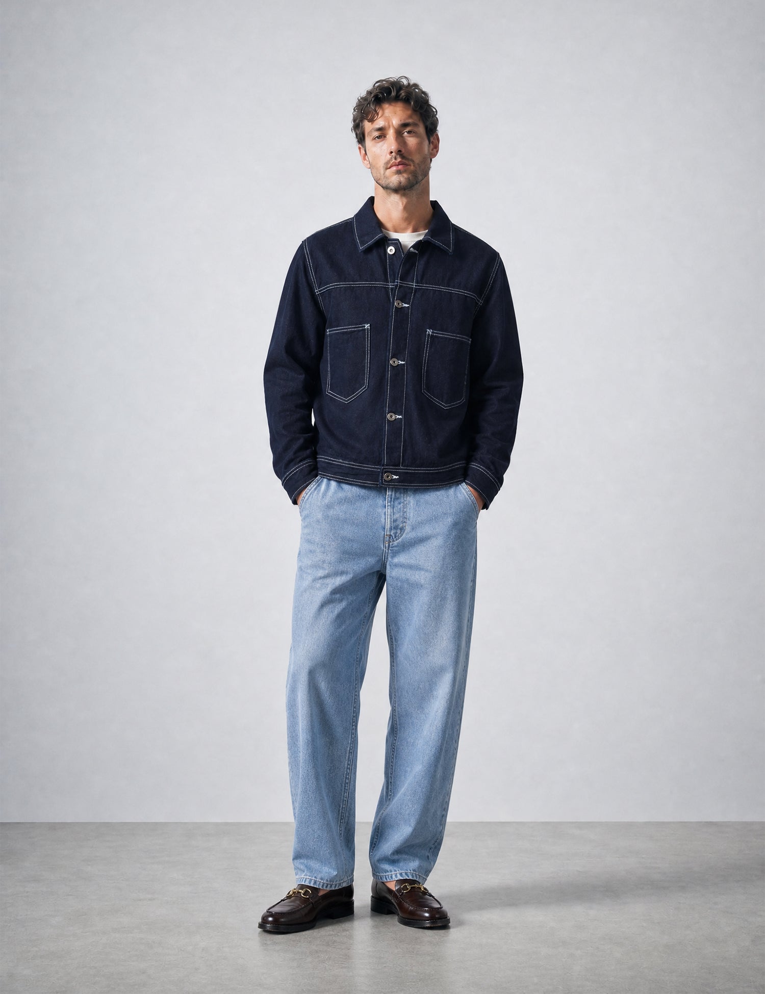 Bhode Denim Jacket - Dark Indigo Blue