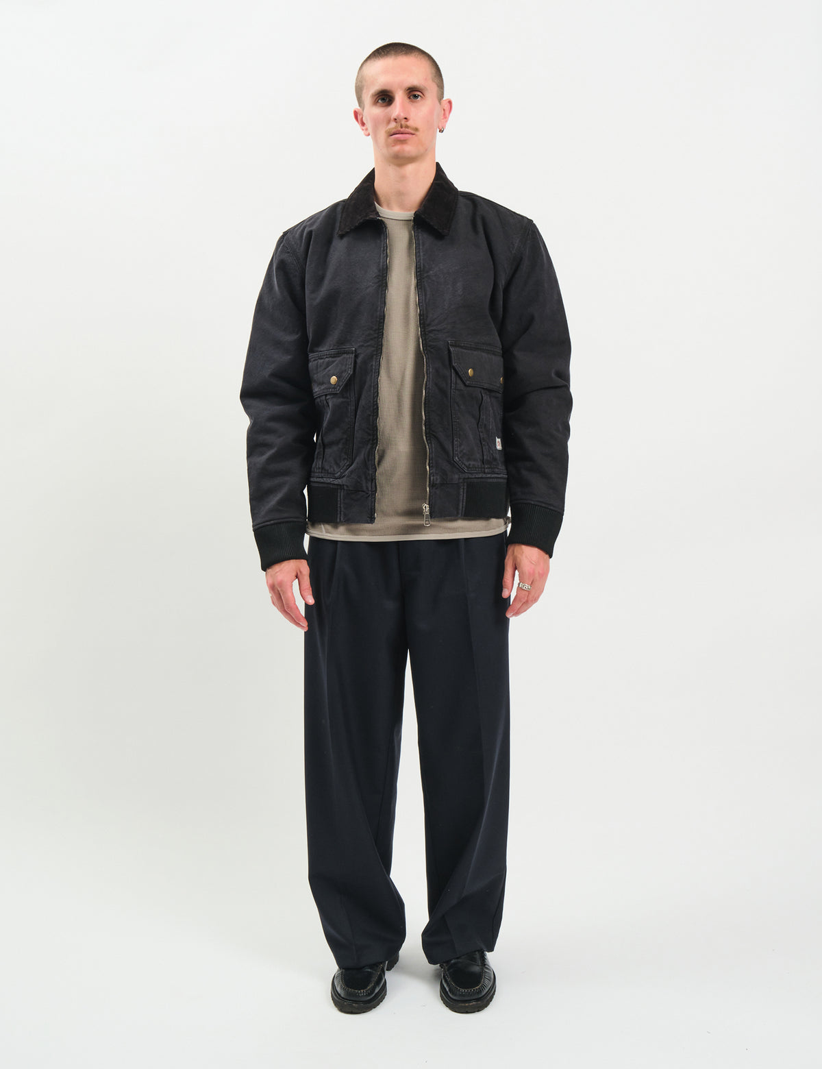 Bhode Flight Jacket (Insulated) - Washed Black