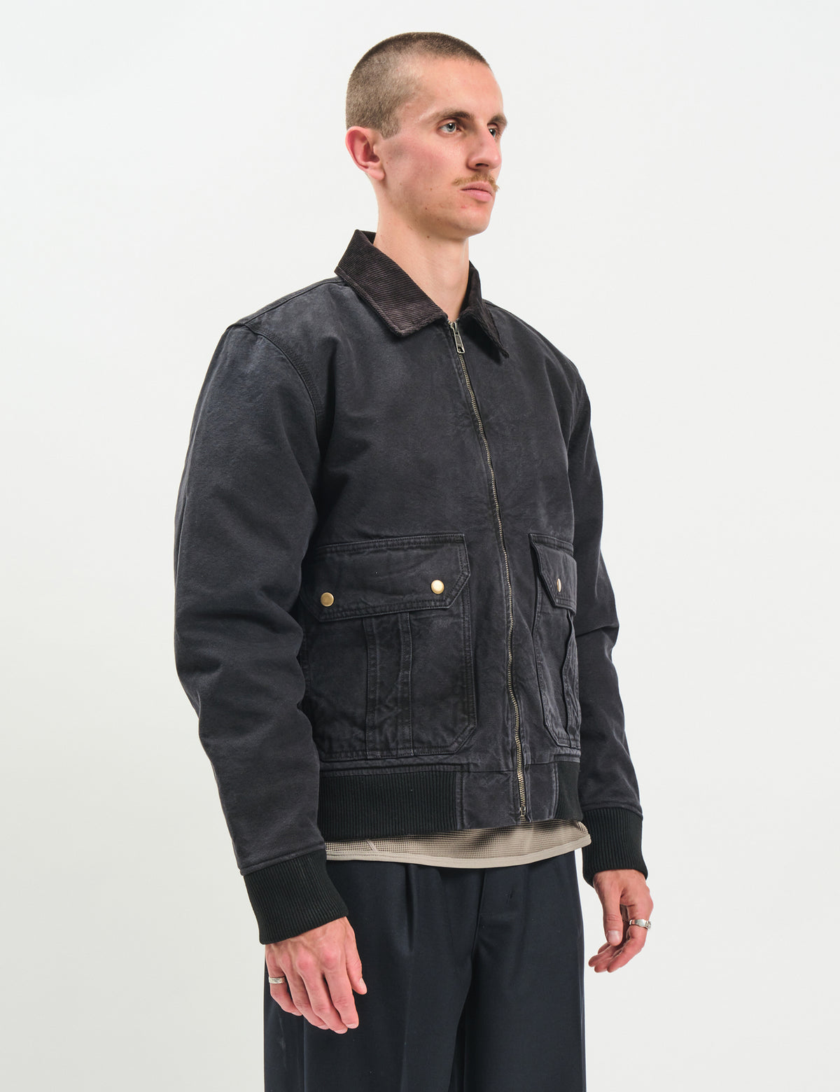Bhode Flight Jacket (Insulated) - Washed Black