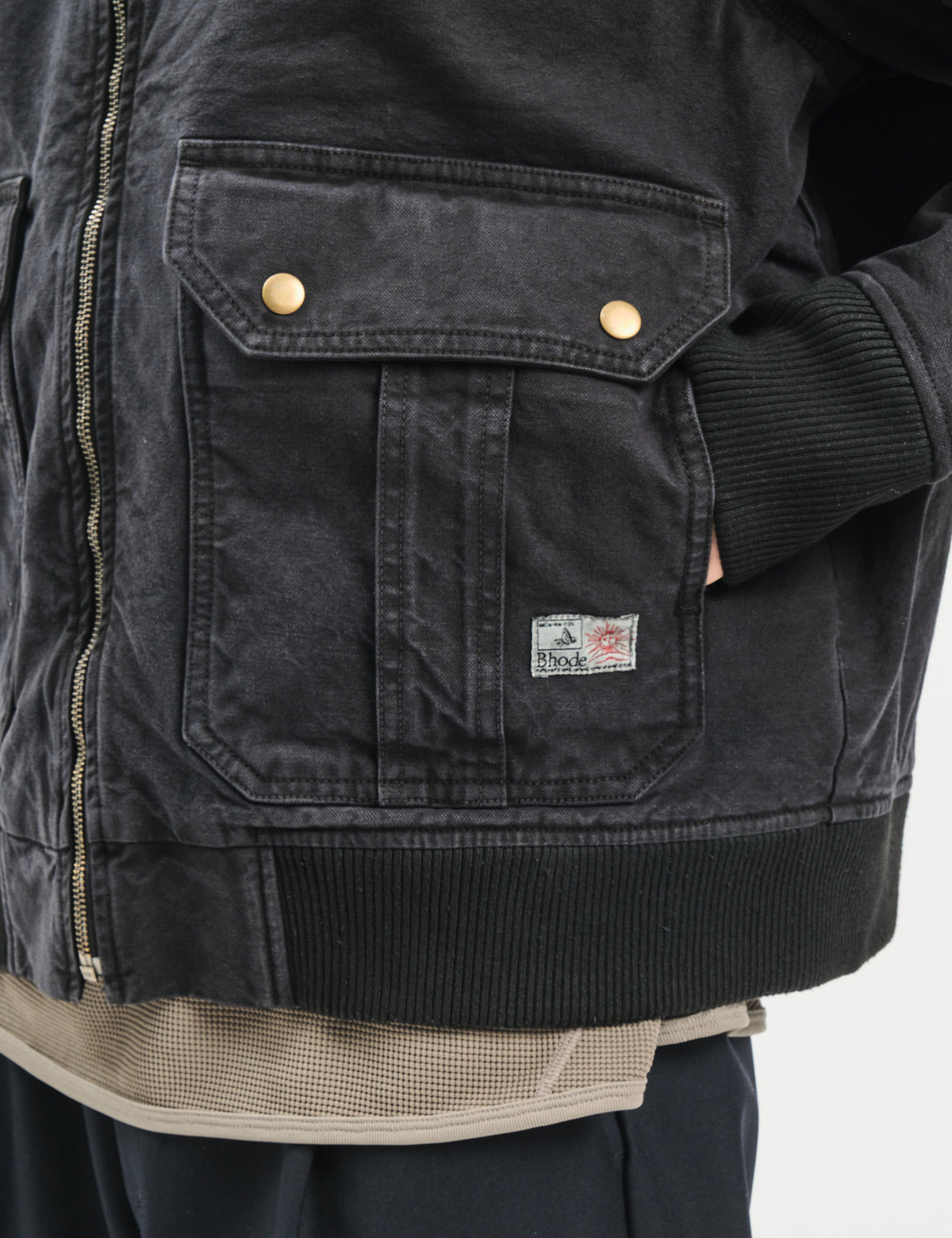 Bhode Flight Jacket (Insulated) - Washed Black