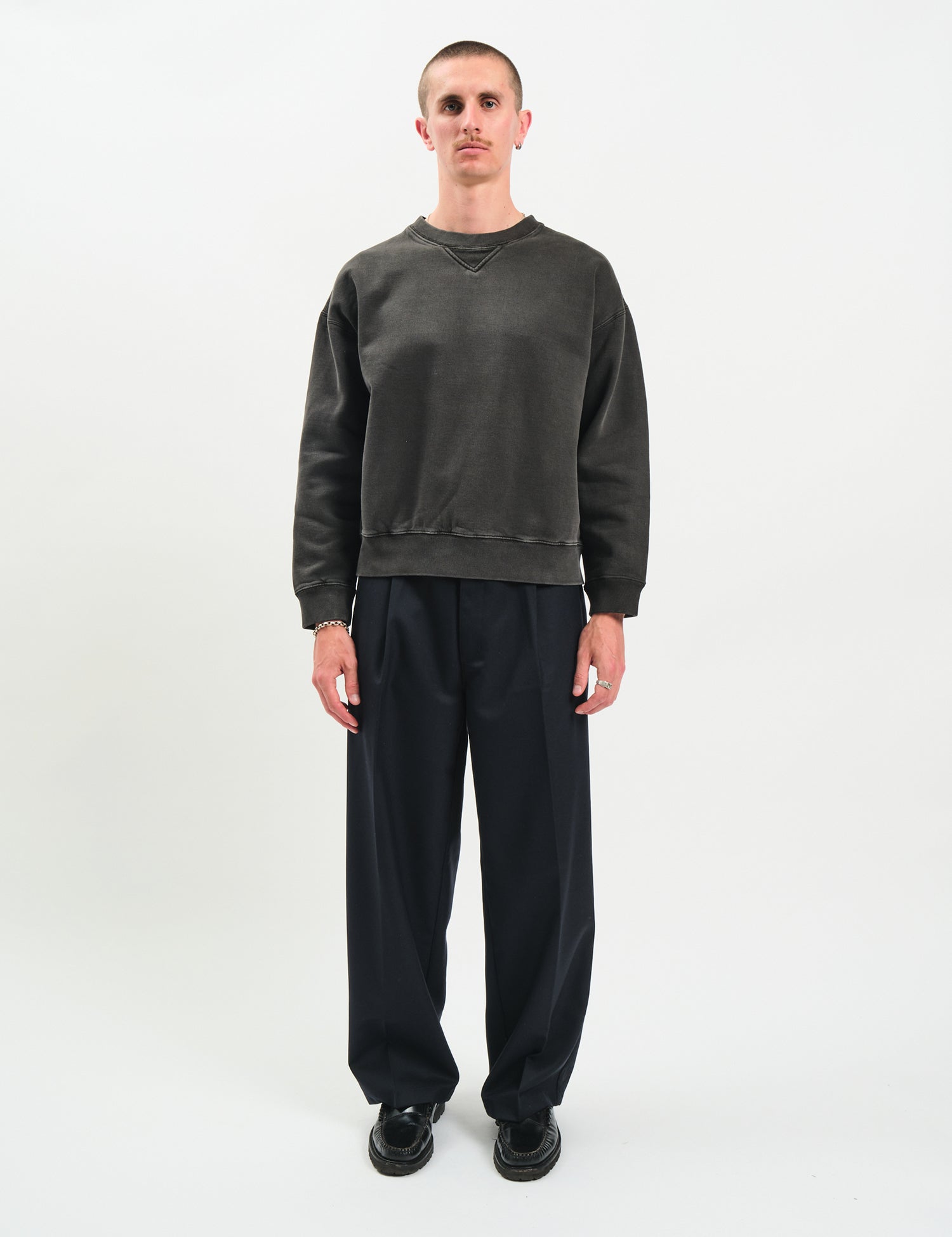 Bhode Box Crew Sweatshirt - Washed Anthracite