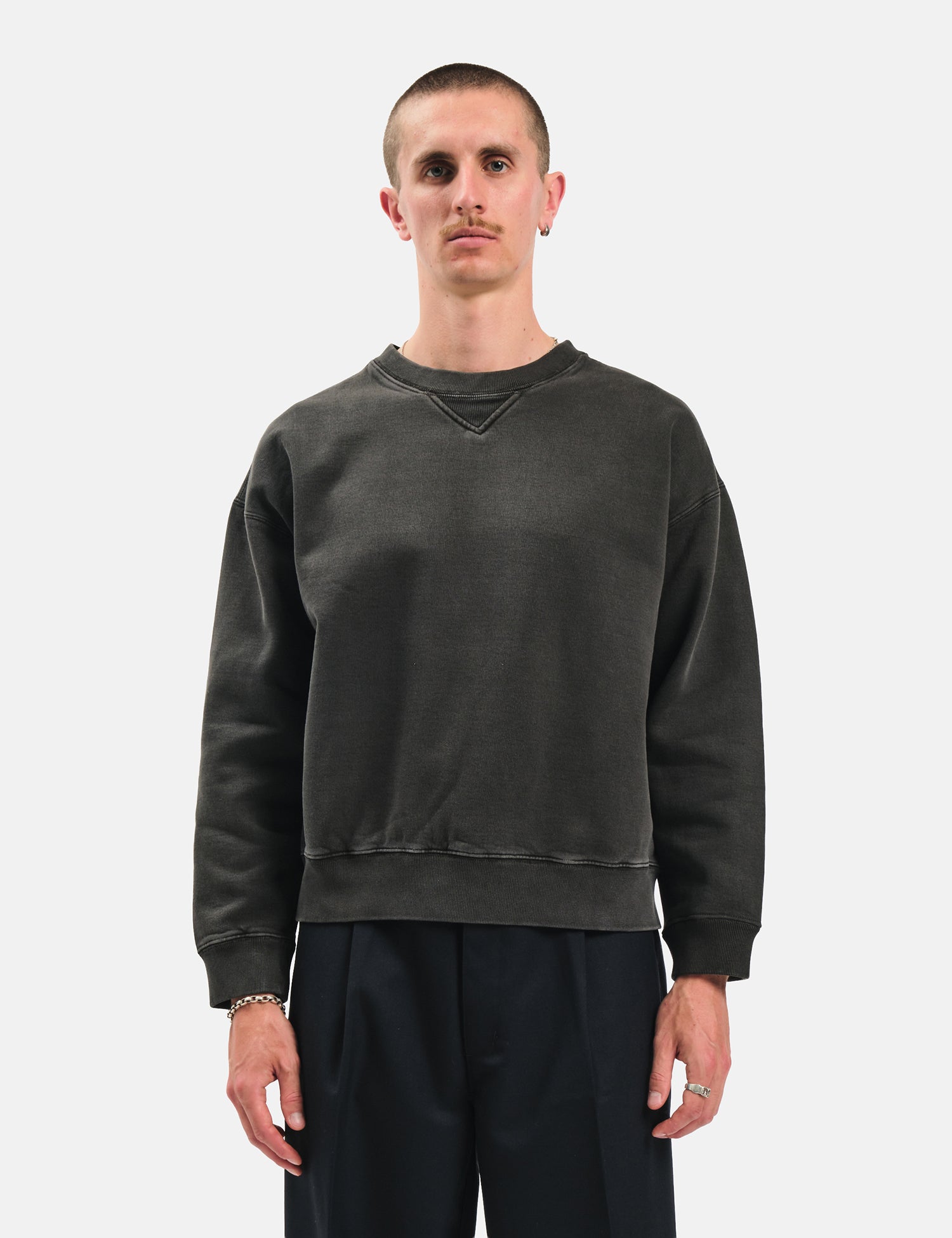 Bhode Box Crew Sweatshirt - Washed Anthracite