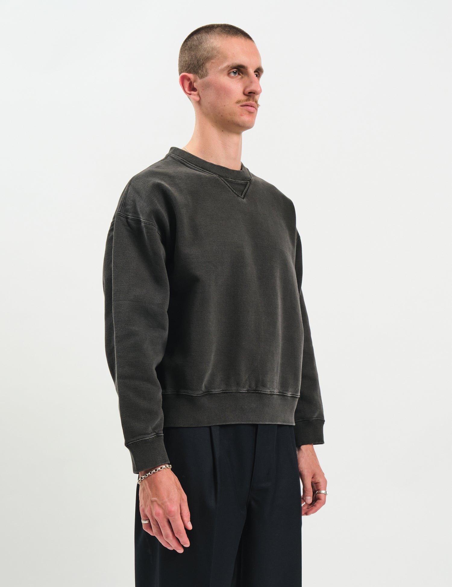 Bhode Box Crew Sweatshirt - Washed Anthracite