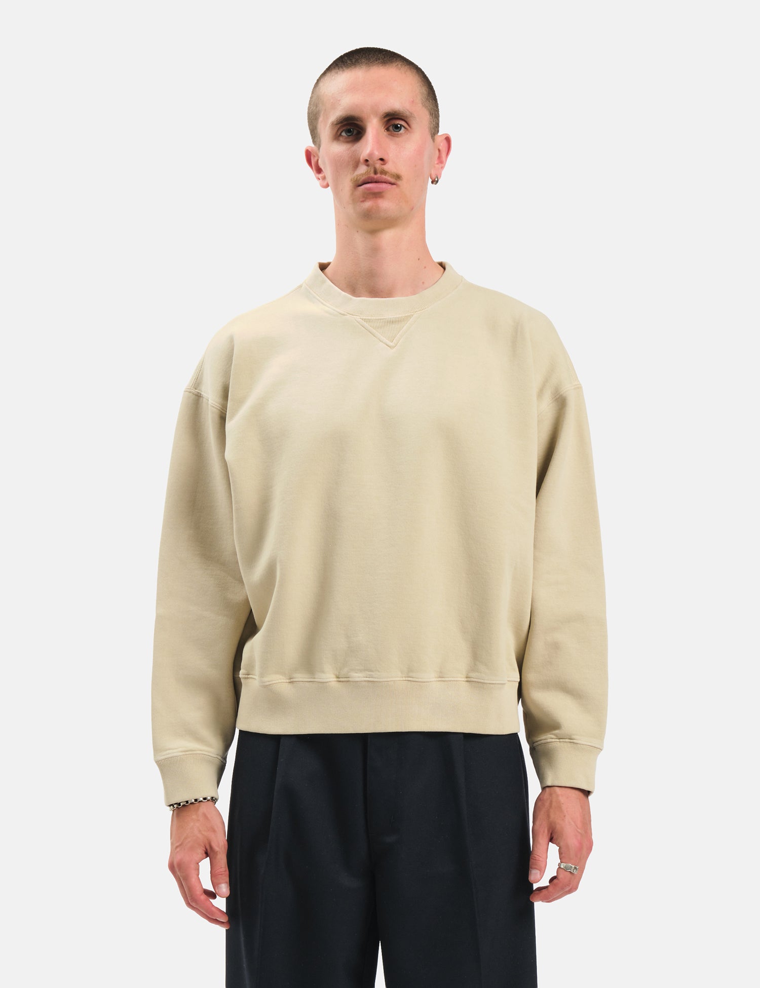 Bhode Box Crew Sweatshirt - Washed Oyster Grey