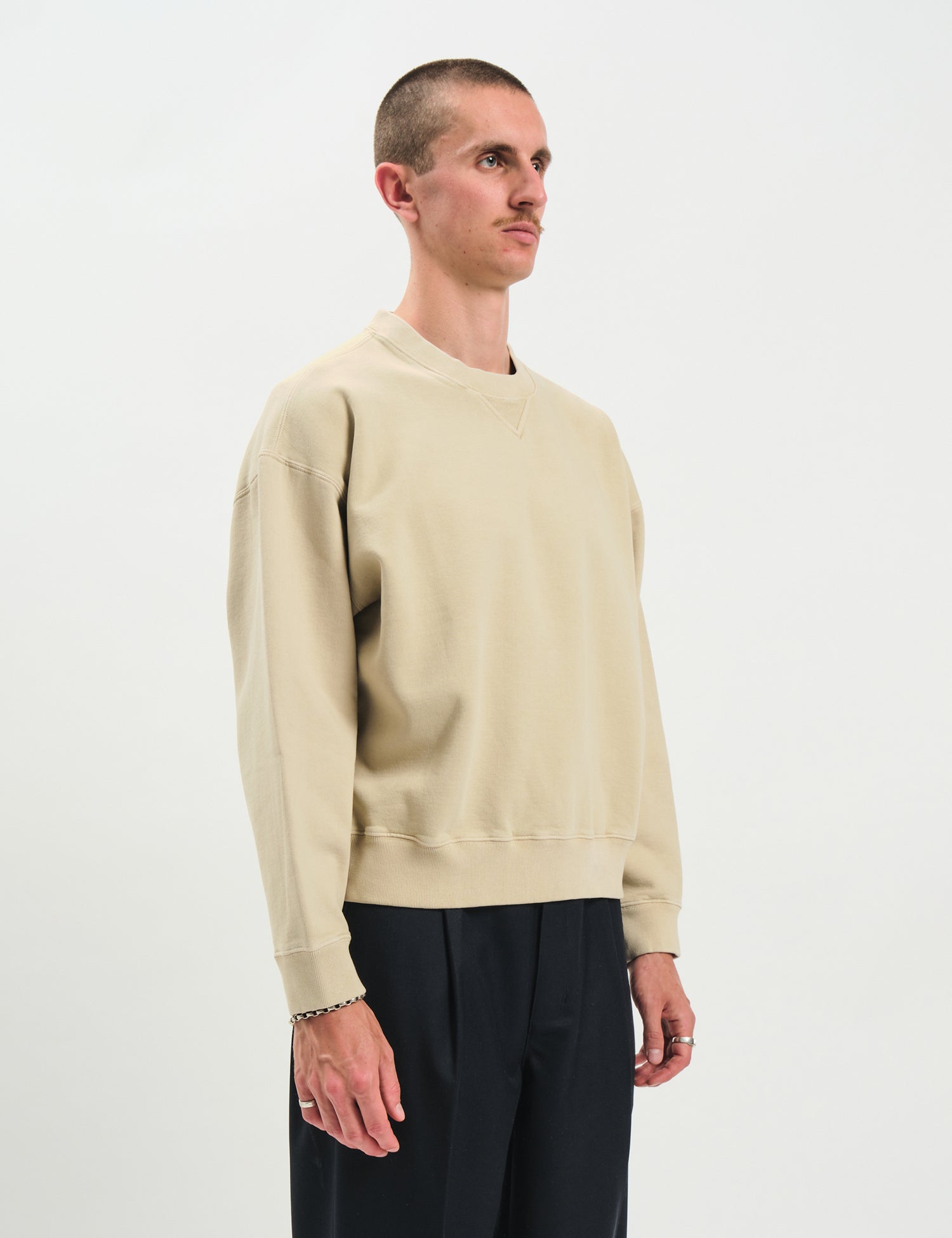 Bhode Box Crew Sweatshirt - Washed Oyster Grey