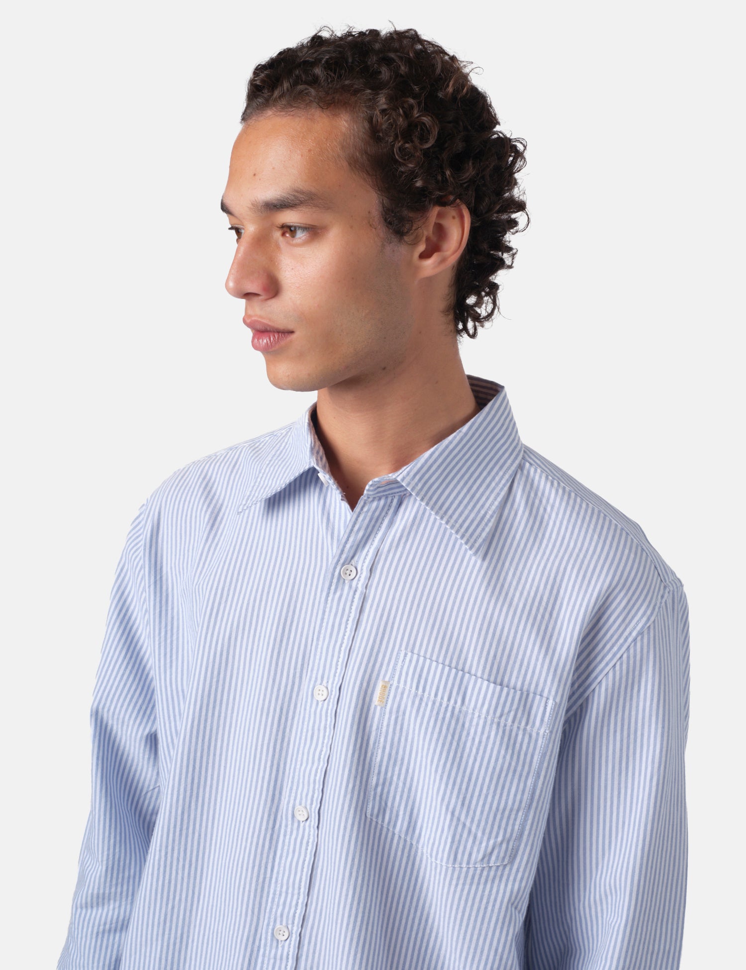 Bhode Box Oxford Shirt - White/Blue