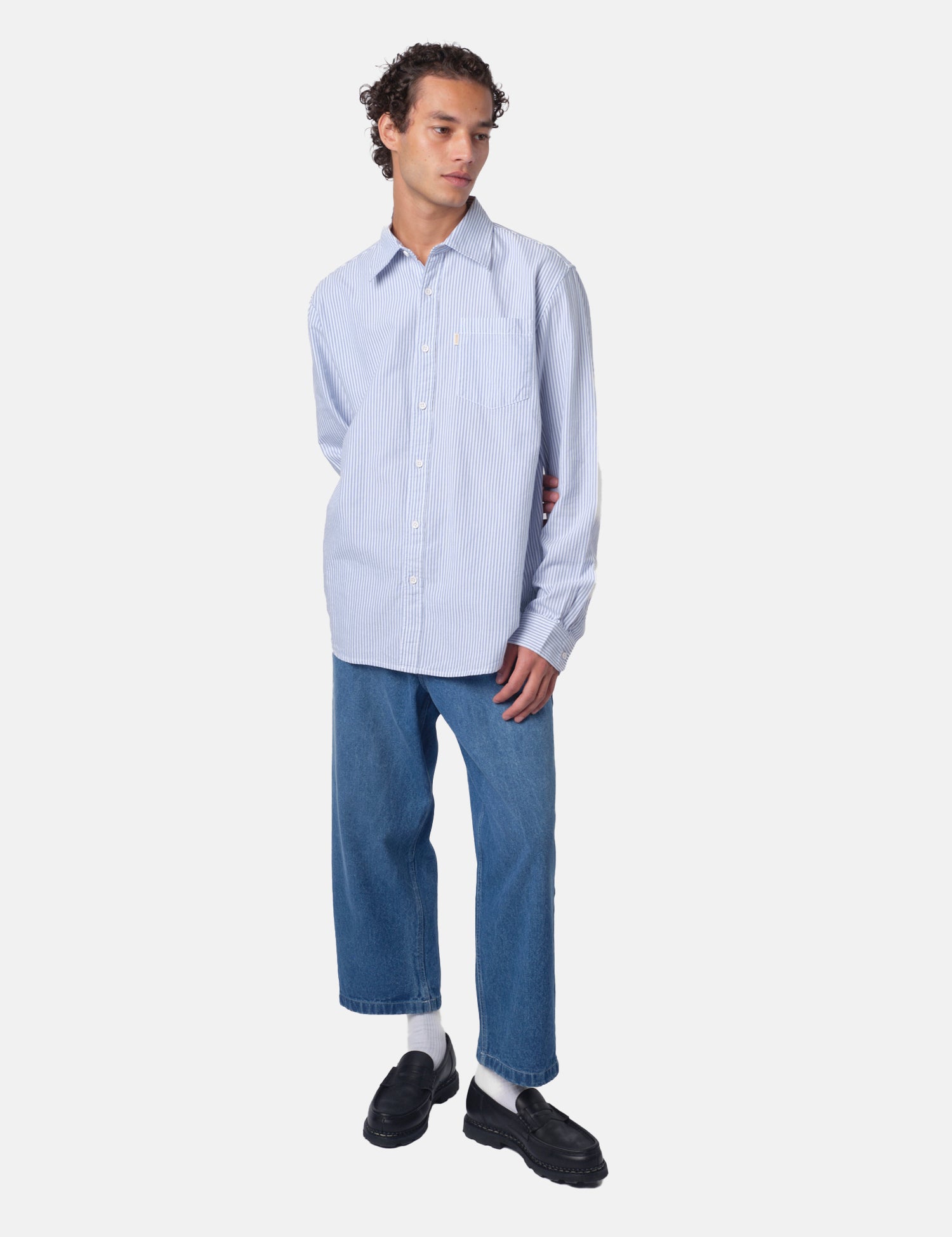 Bhode Box Oxford Shirt - White/Blue