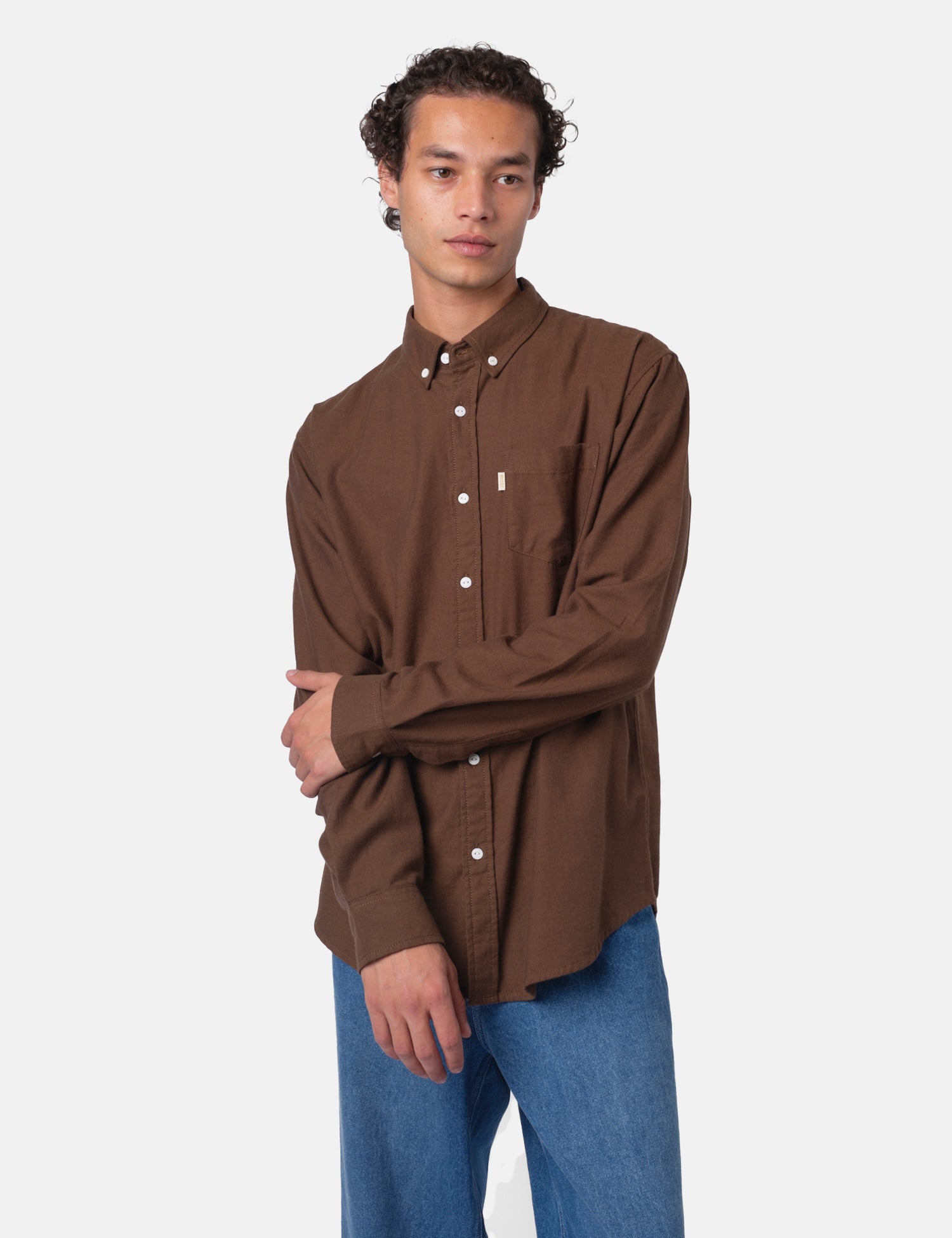 Bhode Flannel Button Down Shirt - Burnt Umber