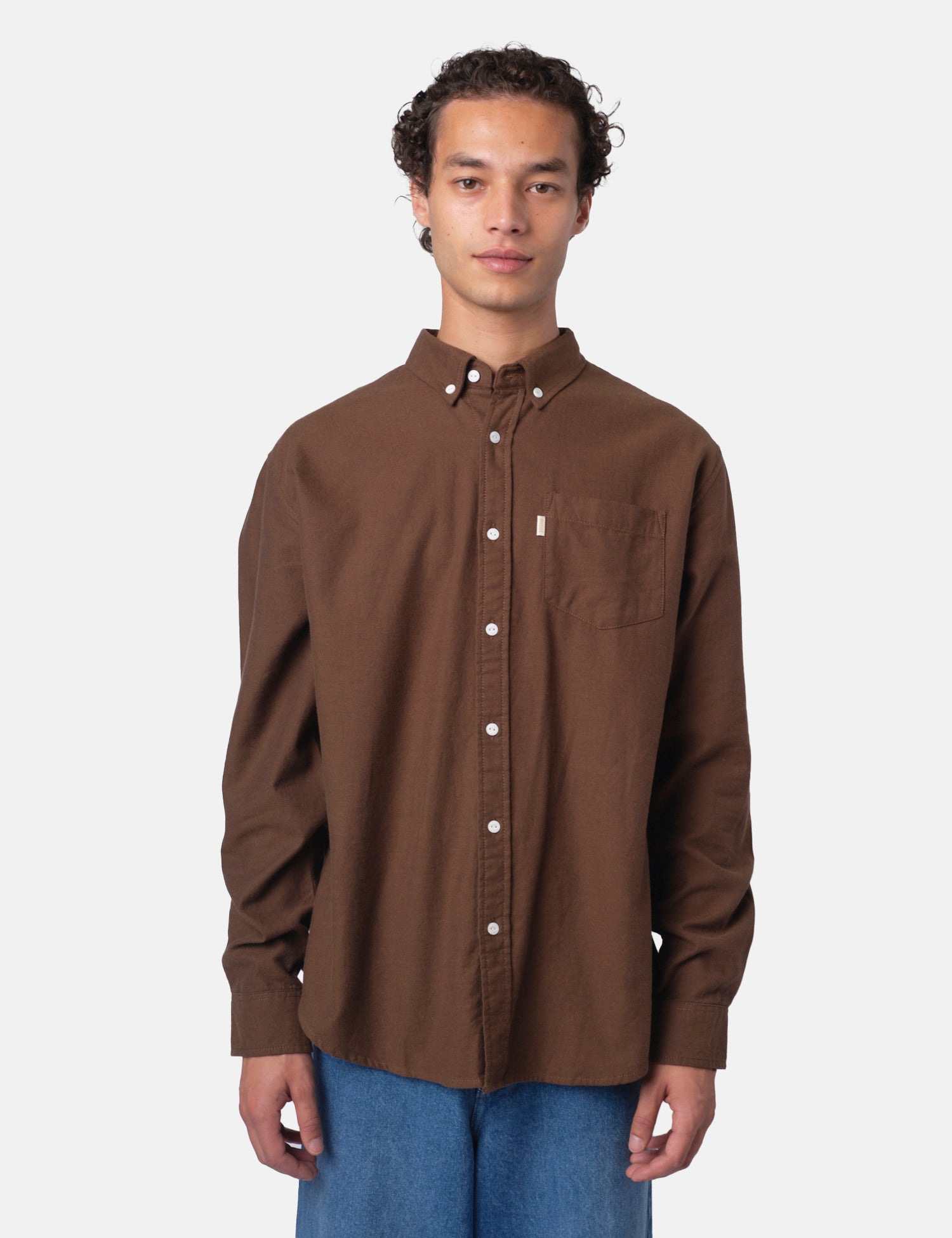 Bhode Flannel Button Down Shirt - Burnt Umber