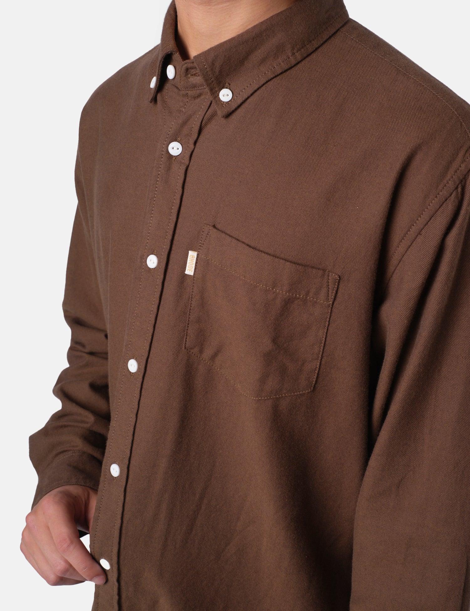 Bhode Flannel Button Down Shirt - Burnt Umber