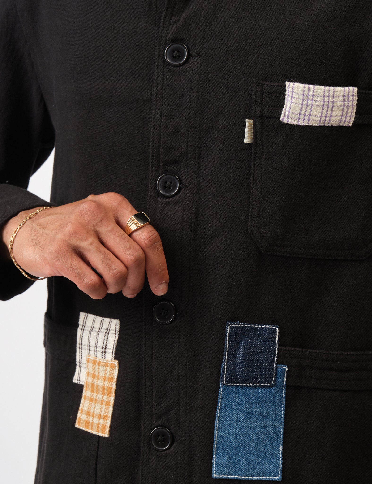 Bhode Chore Jacket (Patchwork) - Black