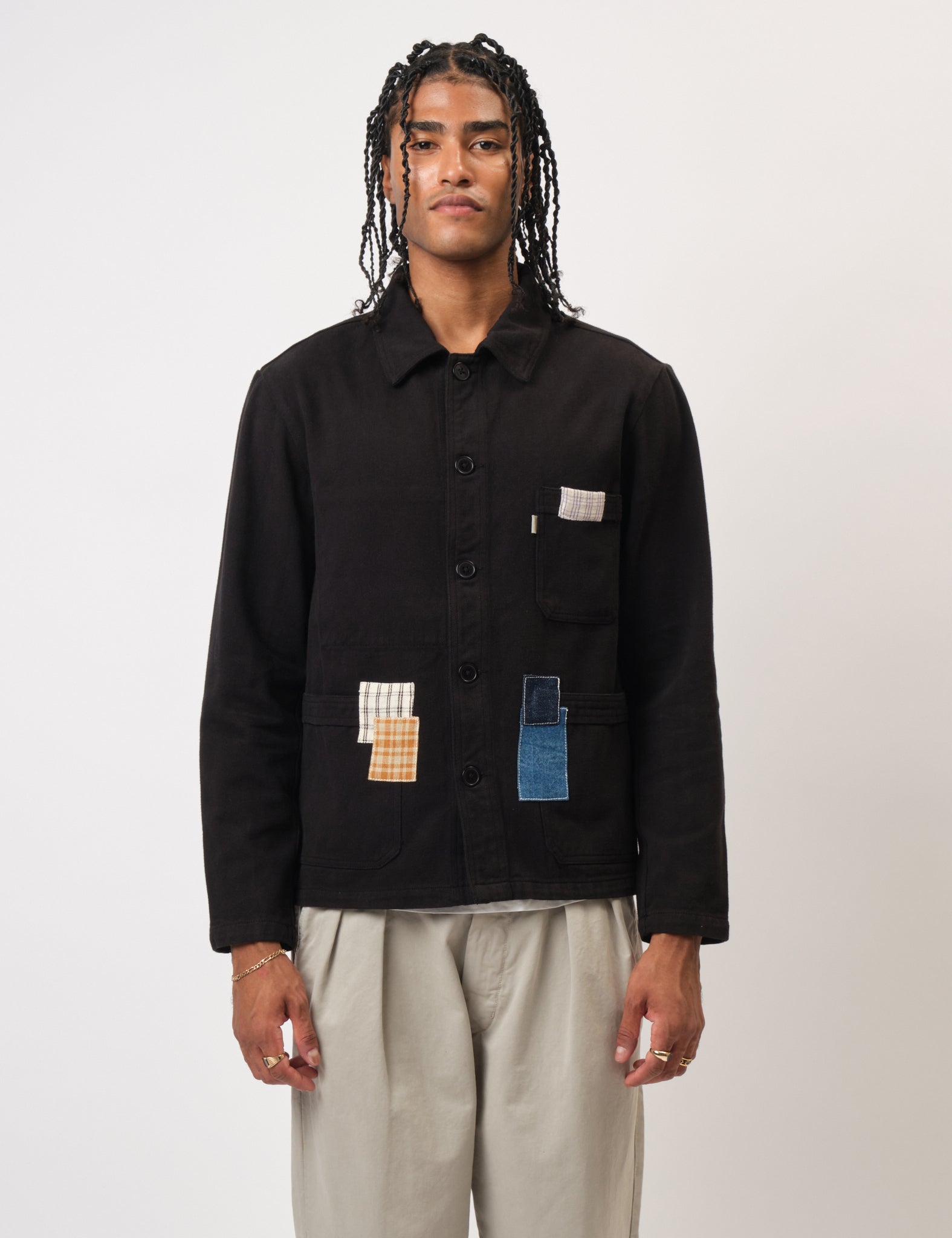 Bhode Chore Jacket (Patchwork) - Black