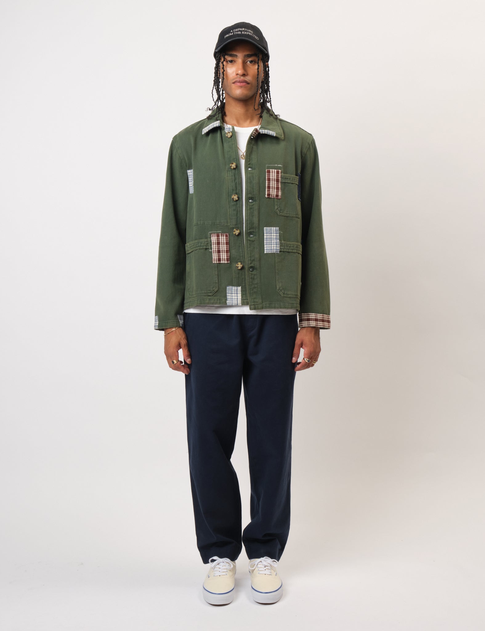 Bhode Chore Jacket (Patchwork) - Ever Green