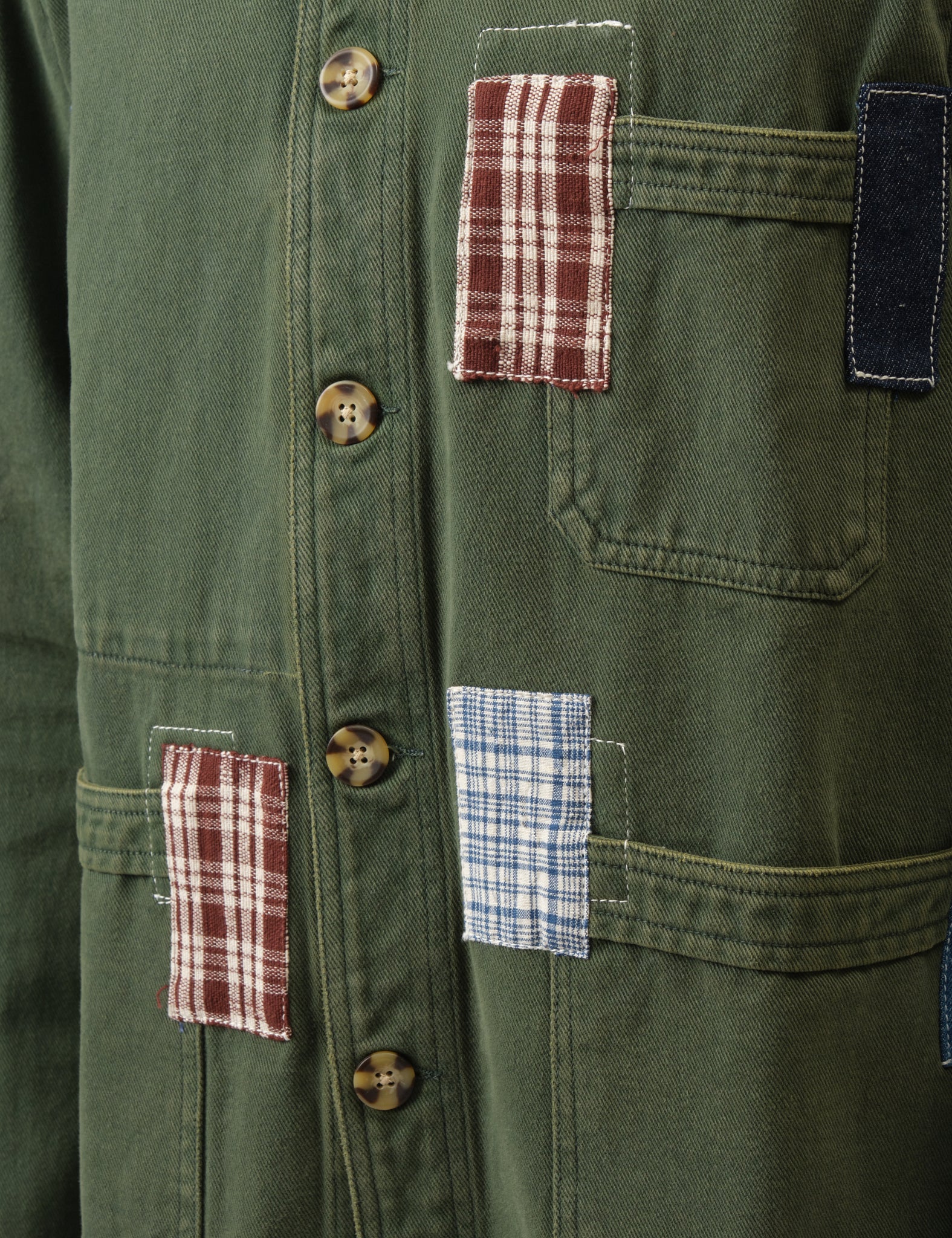Bhode Chore Jacket (Patchwork) - Ever Green