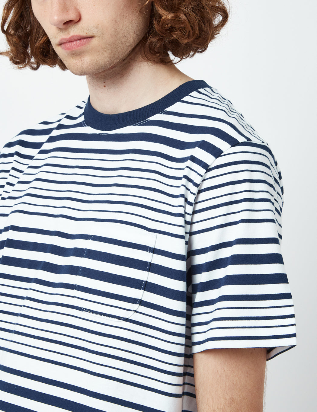 Bhode Shima Striped T-Shirt (Organic) - Navy Blue