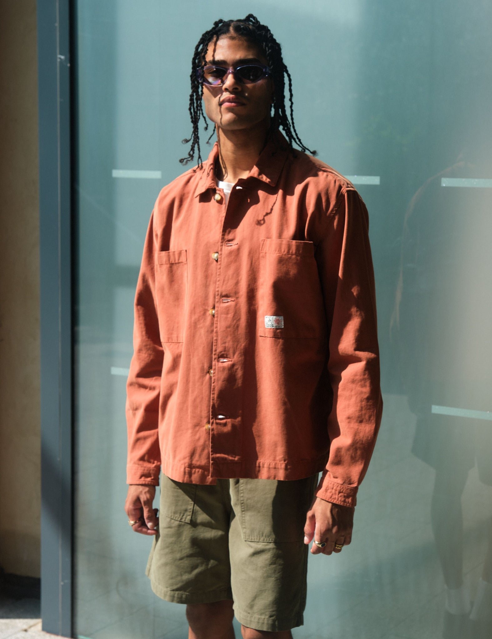Bhode Hunting Overshirt Twill - Rust