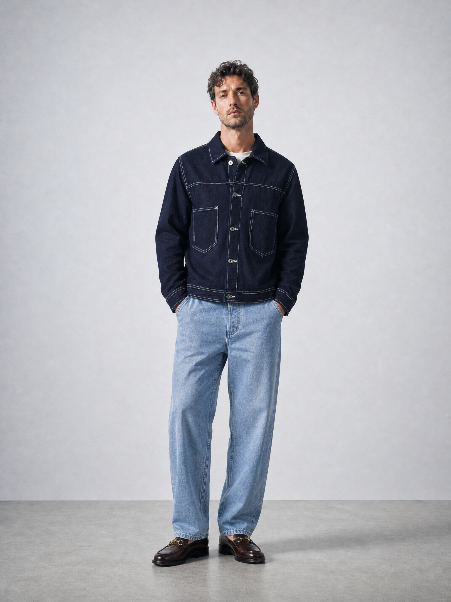 Bhode Denim Jacket - Dark Indigo Blue