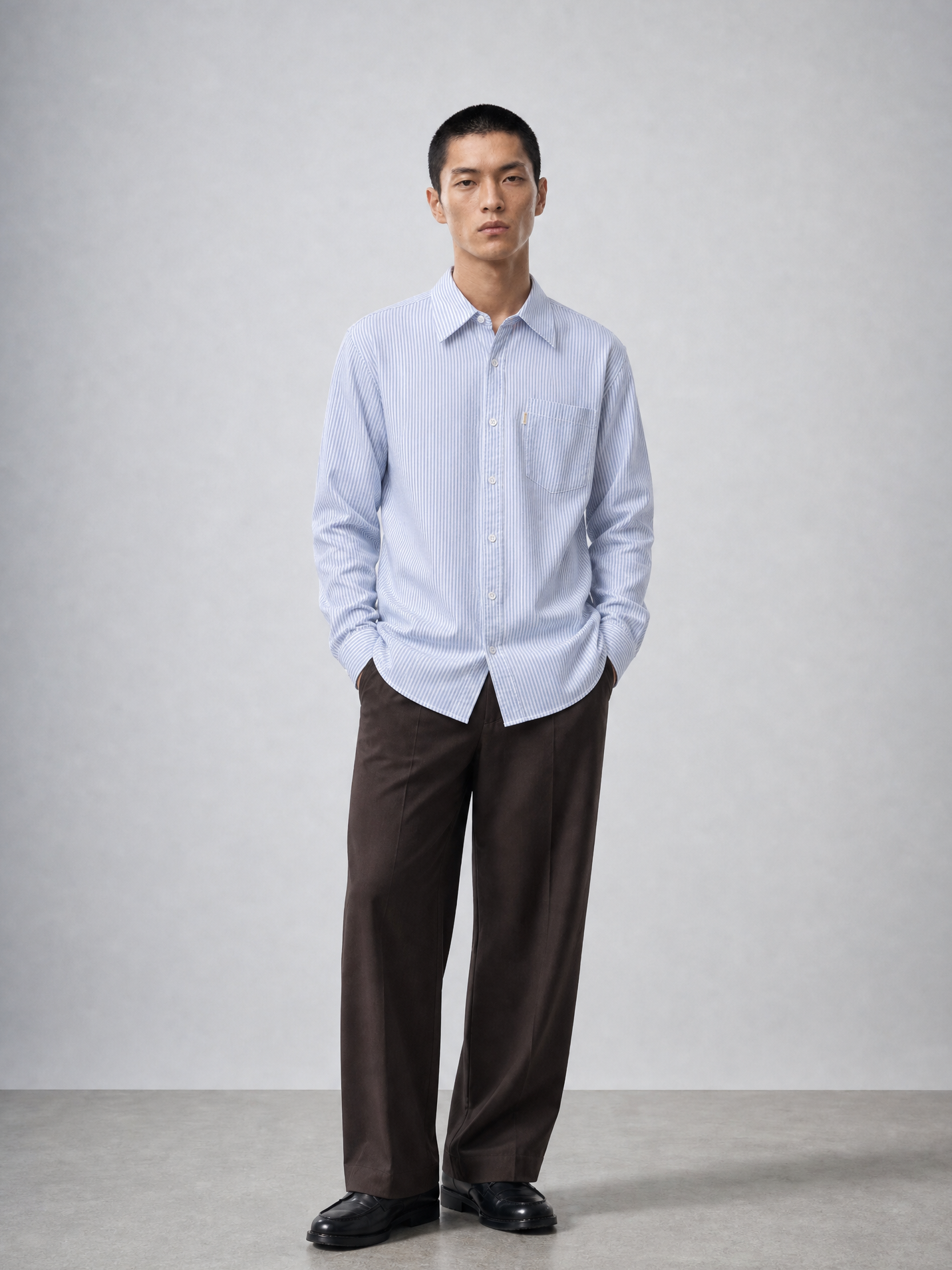 Bhode Box Oxford Shirt - White/Blue