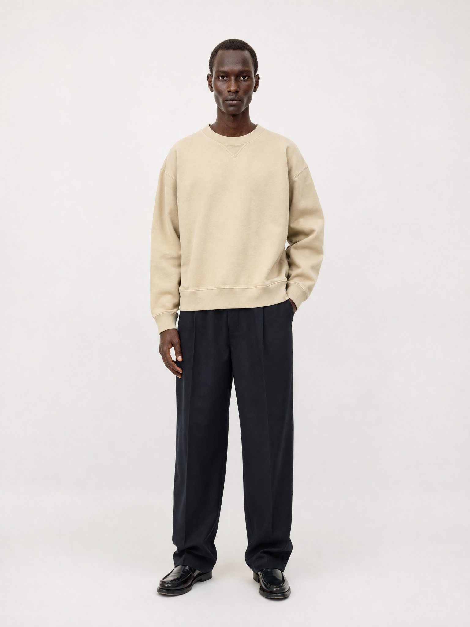 Bhode Box Crew Sweatshirt - Washed Oyster Grey