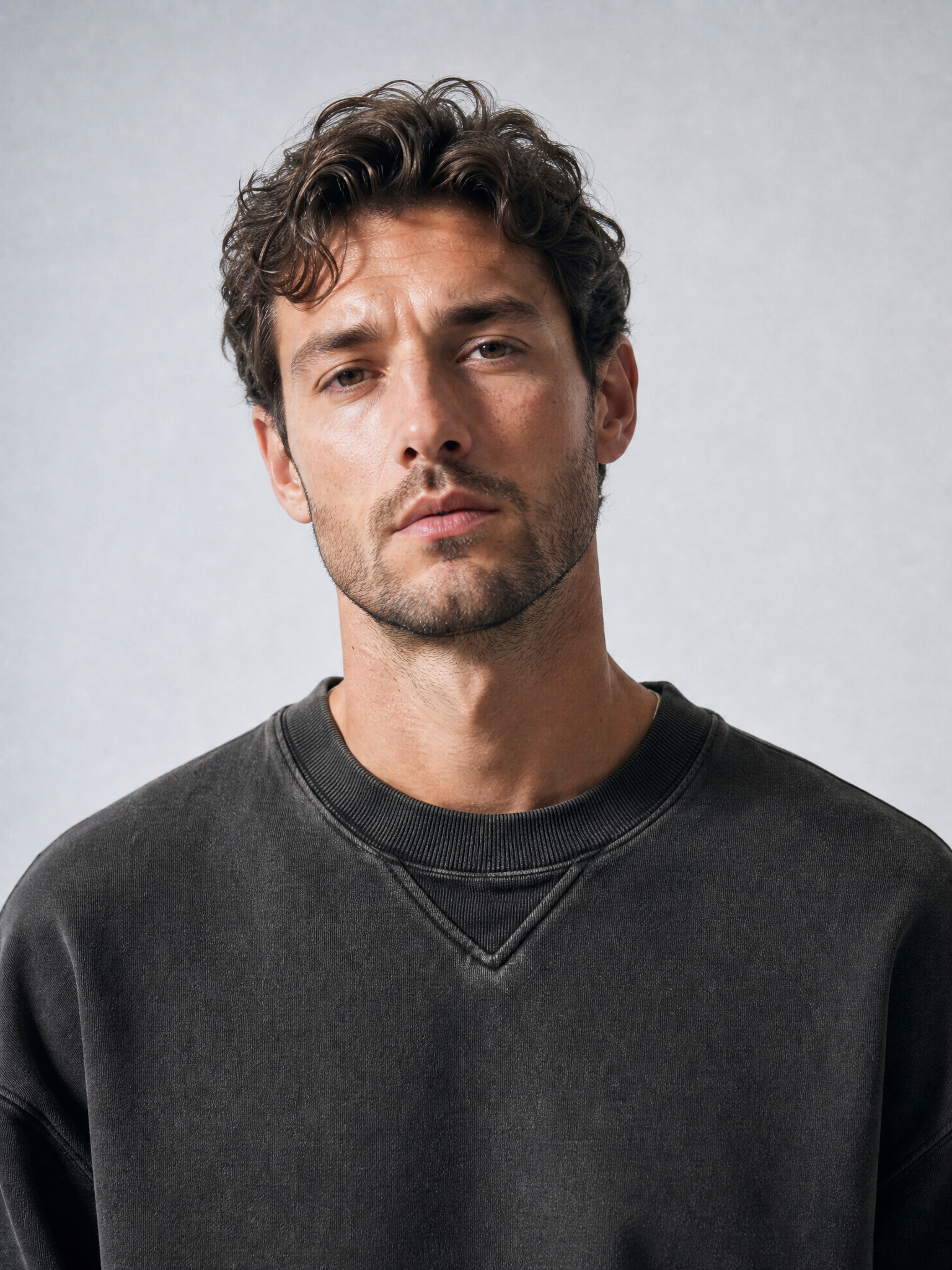 Bhode Box Crew Sweatshirt - Washed Anthracite